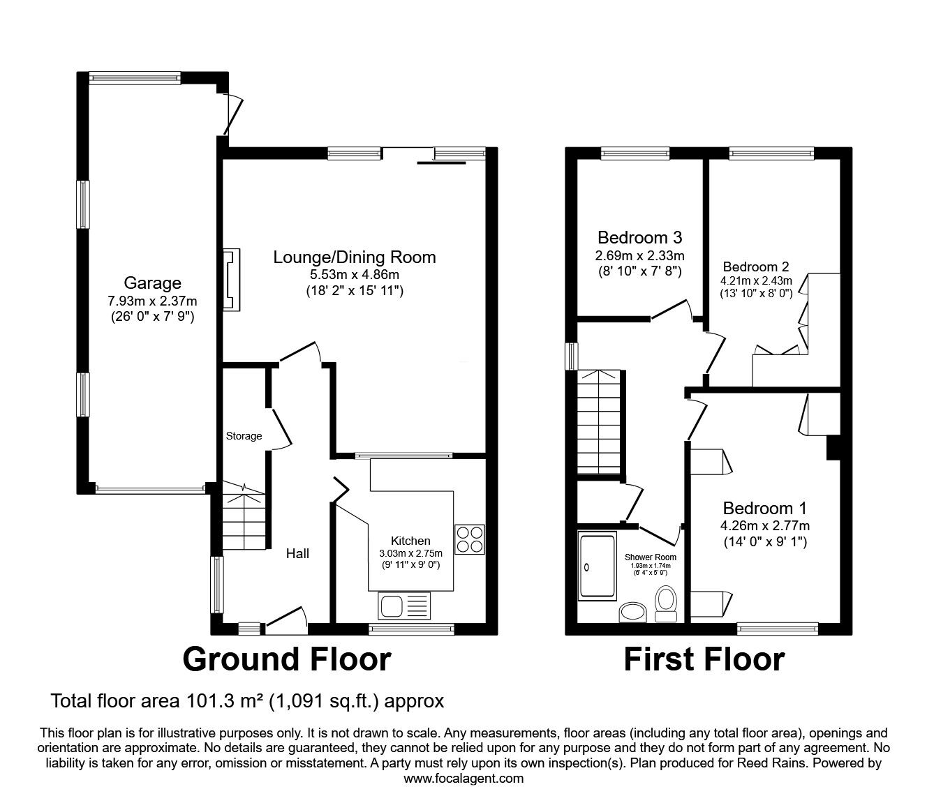 Floorplan of 3 bedroom Semi Detached House for sale, Shaftesbury Way, Burtonwood, Cheshire, WA5