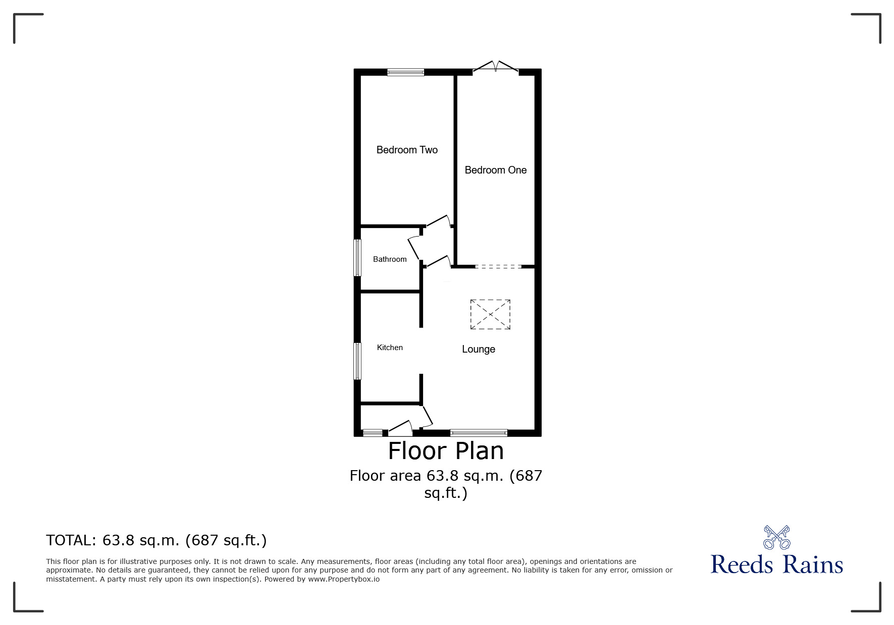 Floorplan of 2 bedroom Semi Detached Bungalow for sale, Porlock Avenue, Sutton Leach, Merseyside, WA9