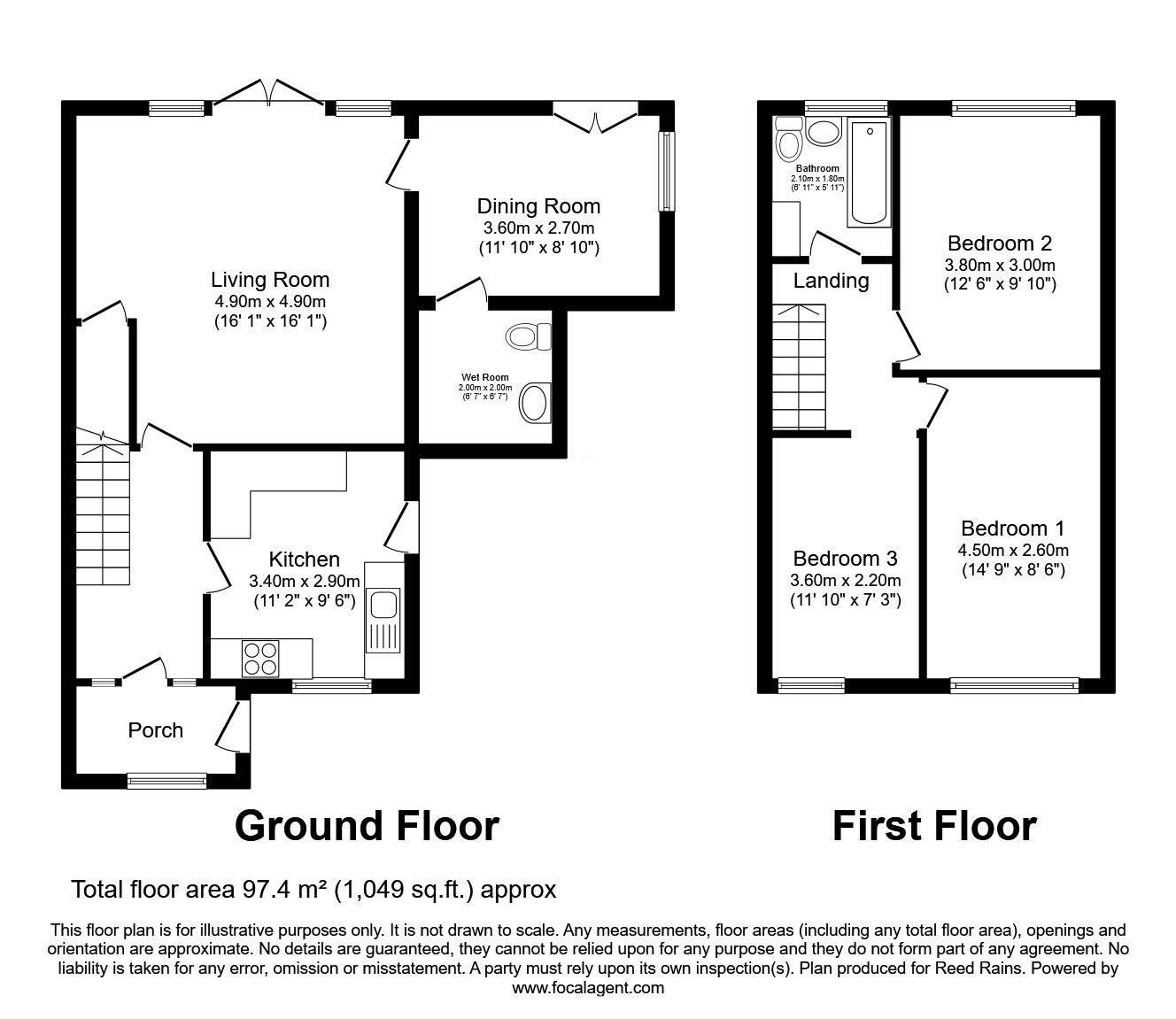 Floorplan of 3 bedroom Semi Detached House for sale, Sedgewick Crescent, Burtonwood, Cheshire, WA5