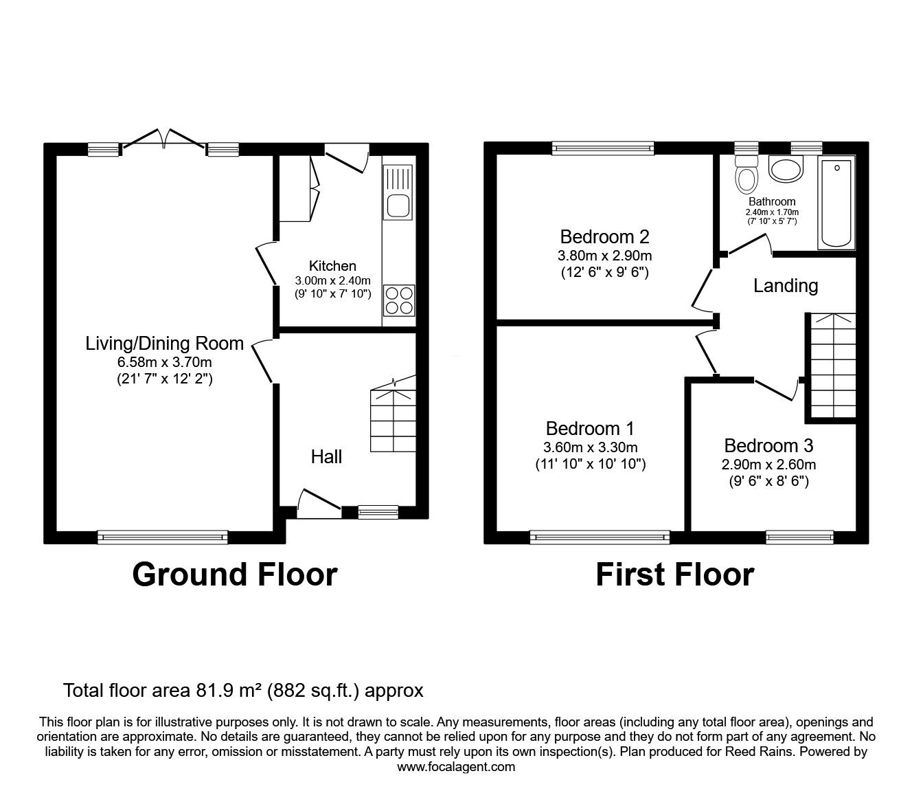 Floorplan of 3 bedroom Mid Terrace House for sale, Carnegie Crescent, Merseyside, WA9