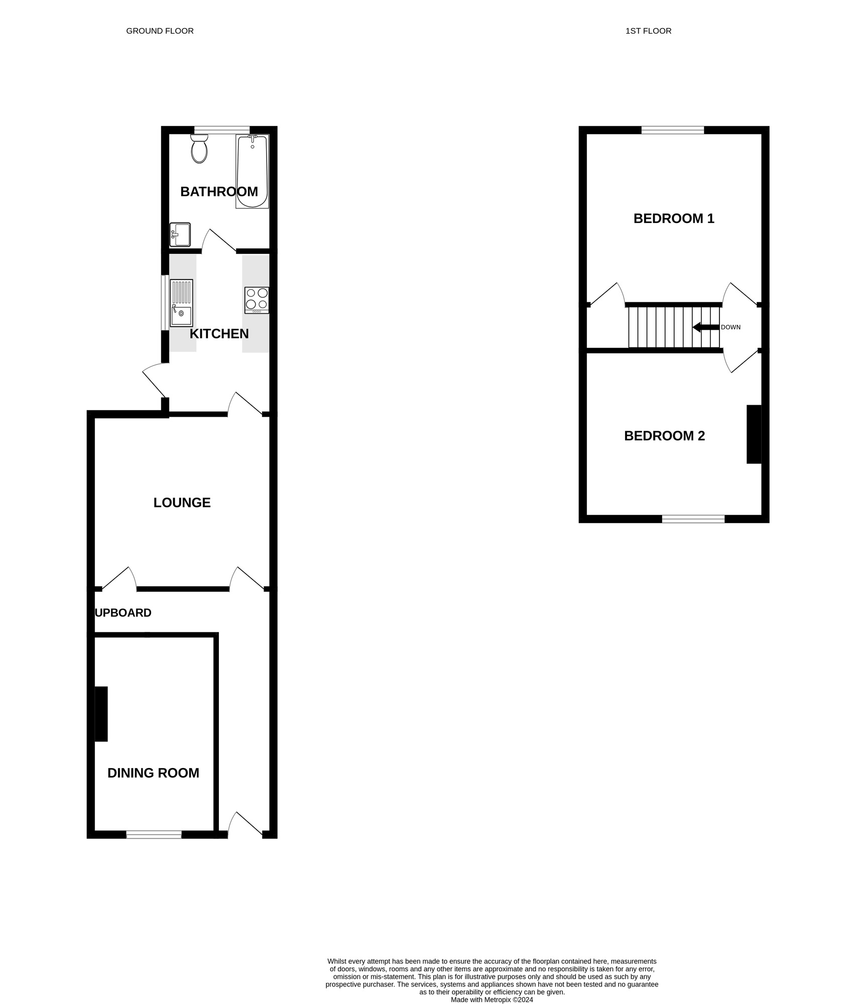 Floorplan of 2 bedroom Mid Terrace House for sale, Boulton Road, Southsea, Hampshire, PO5