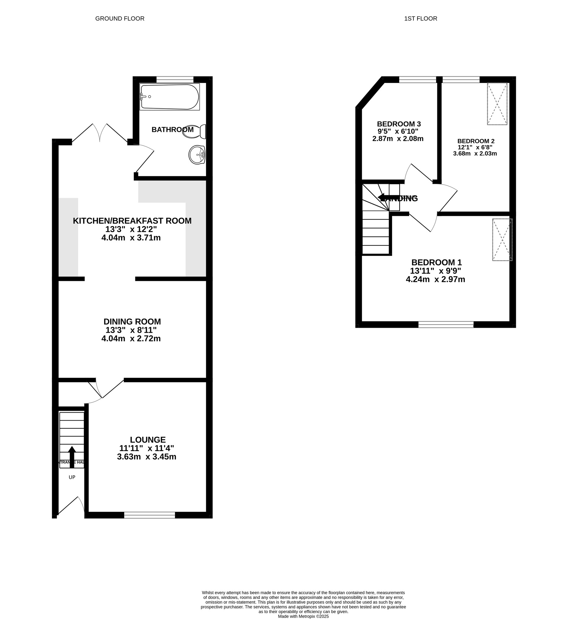 Floorplan of 3 bedroom Mid Terrace House for sale, Leigh Road, Havant, Hampshire, PO9