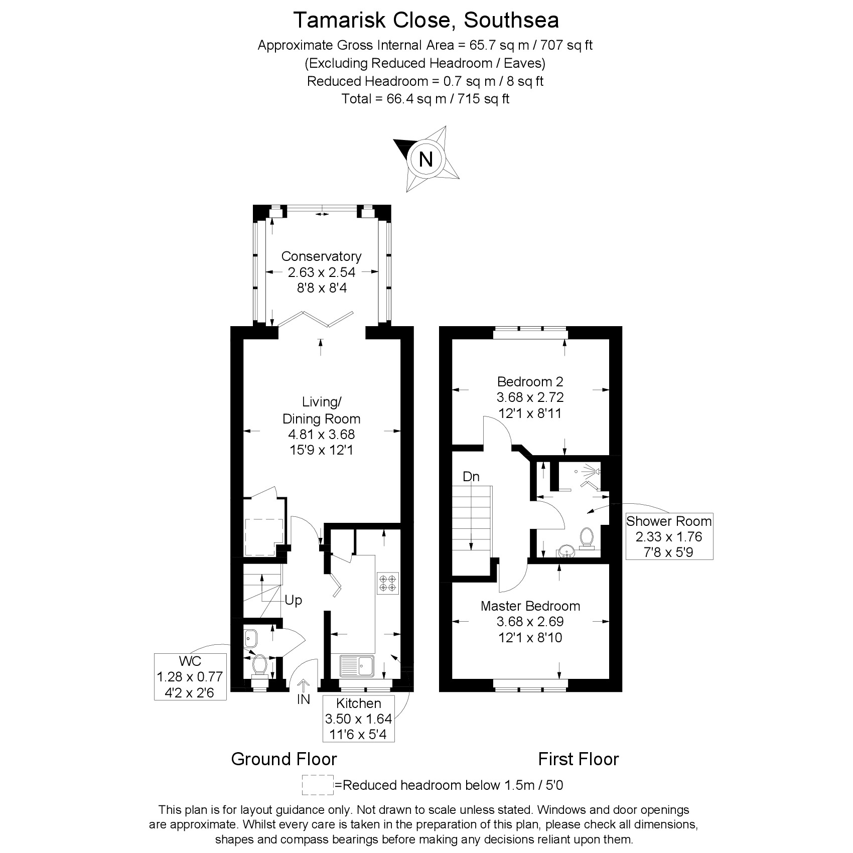 Floorplan of 2 bedroom Mid Terrace House for sale, Tamarisk Close, Southsea, Hampshire, PO4