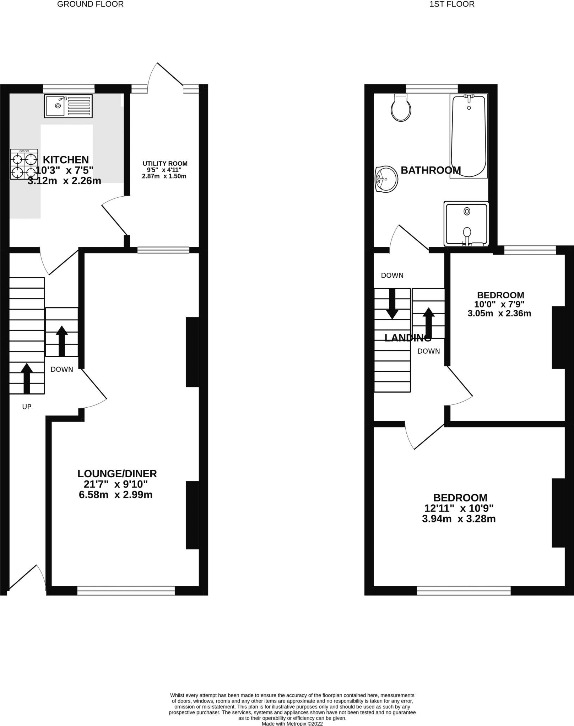 Floorplan of 2 bedroom Mid Terrace House to rent, Norland Road, Southsea, Hampshire, PO4