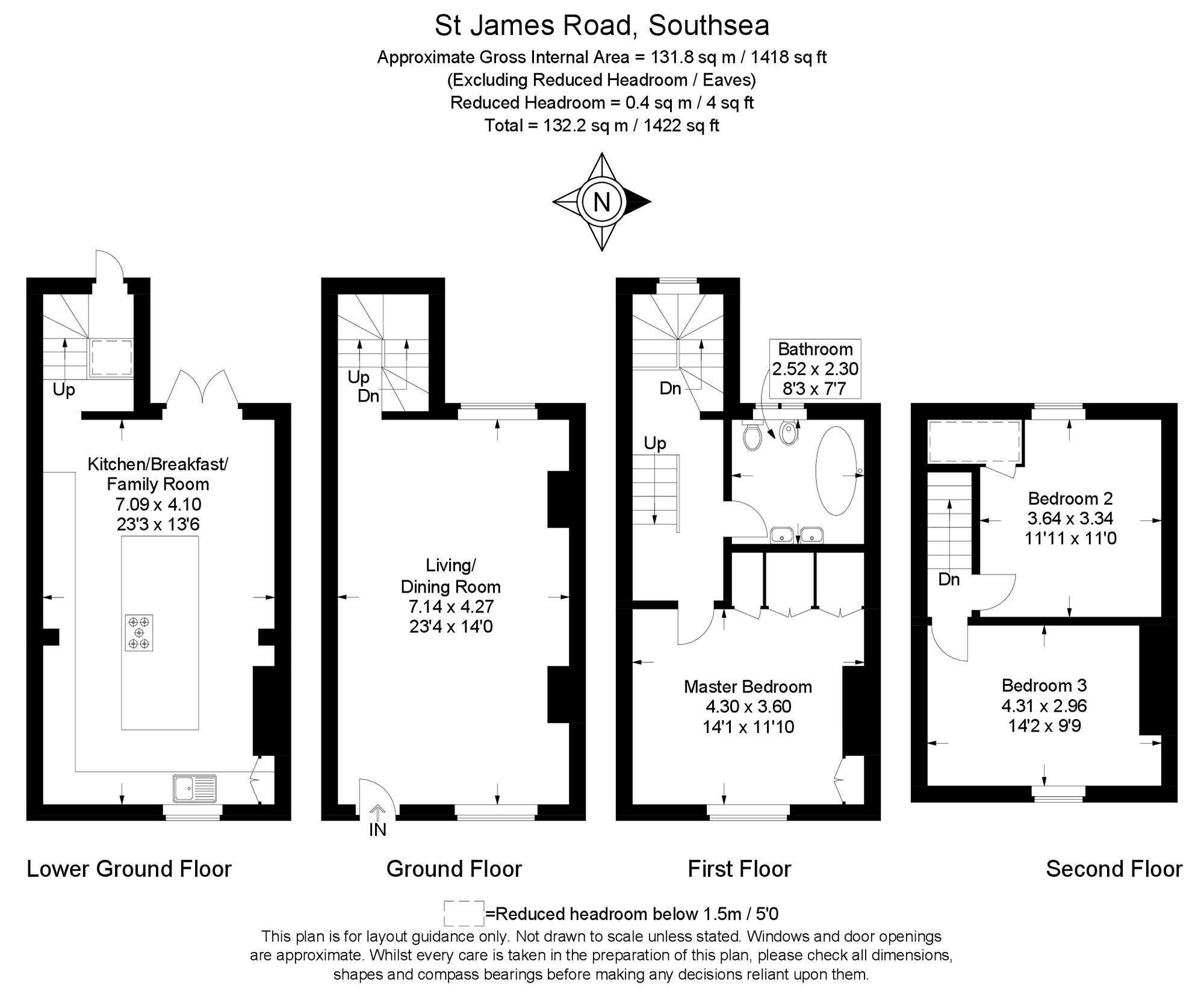 Floorplan of 3 bedroom Mid Terrace House for sale, St. James's Road, Southsea, Portsmouth, PO5