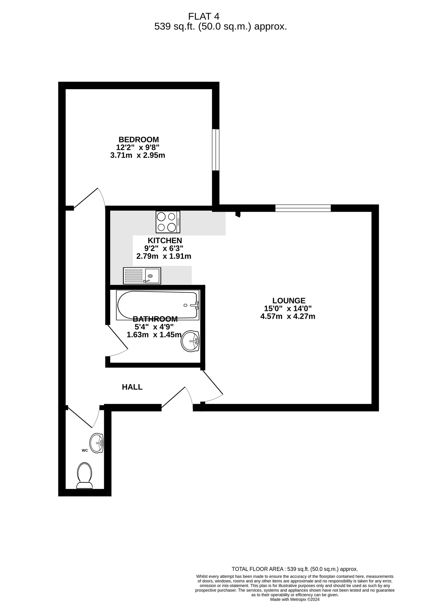 Floorplan of 1 bedroom  Flat for sale, Ashburton Road, Southsea, Hampshire, PO5