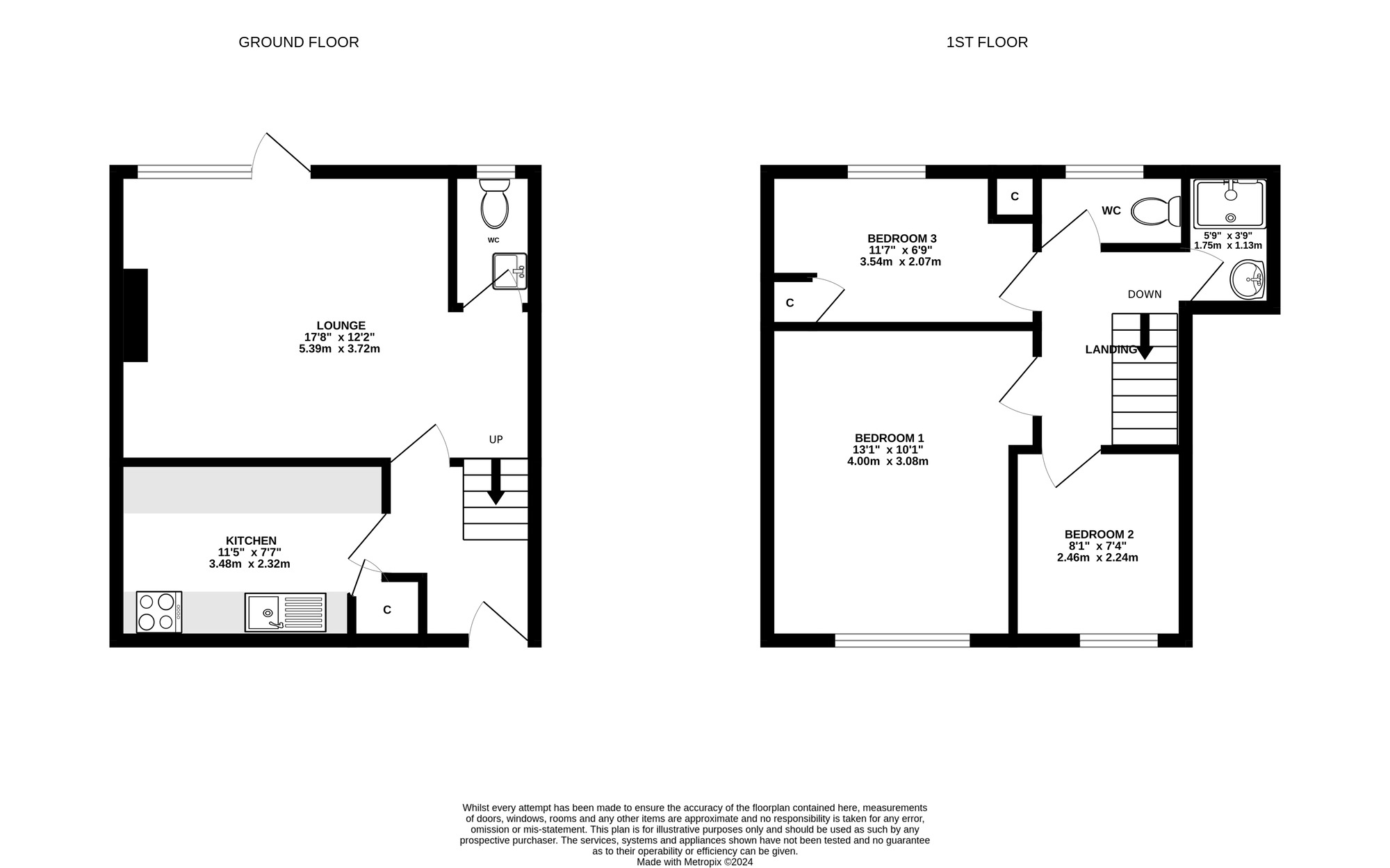 Floorplan of 3 bedroom Mid Terrace House for sale, Marchwood Road, Havant, Hampshire, PO9