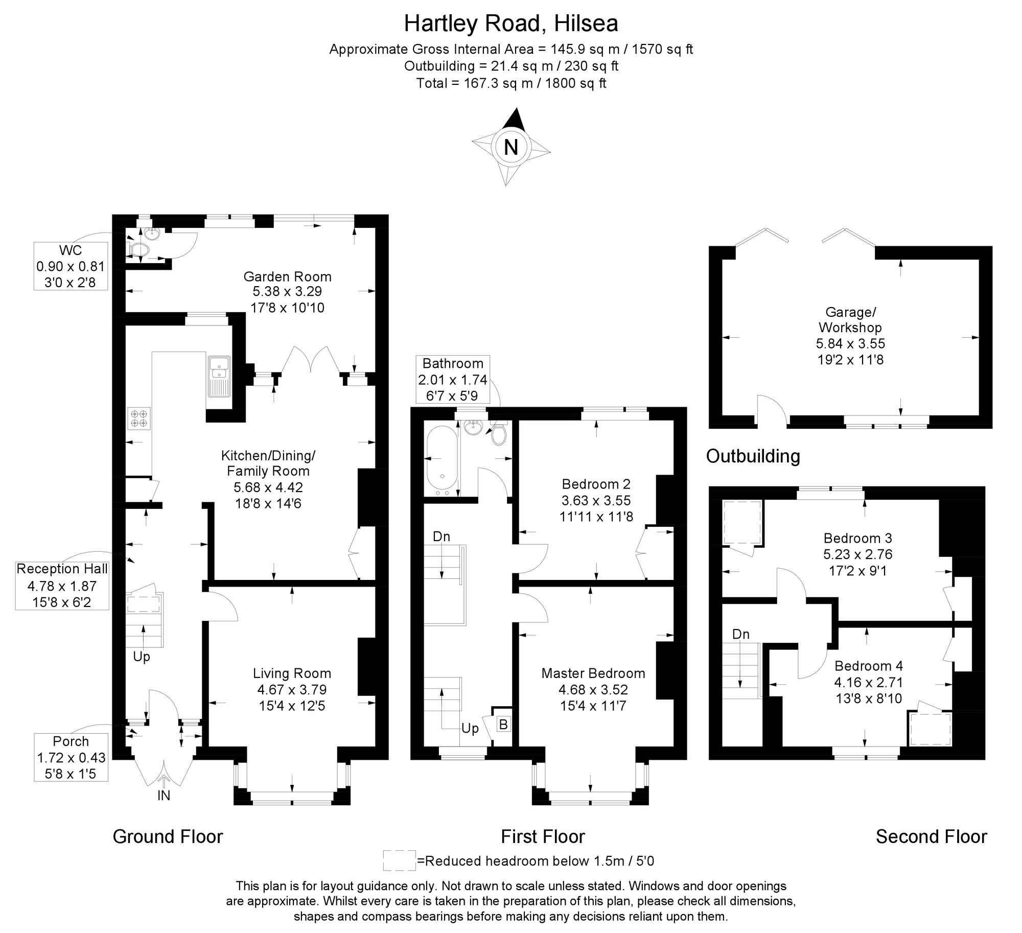 Floorplan of 4 bedroom Mid Terrace House for sale, Hartley Road, Portsmouth, Hampshire, PO2