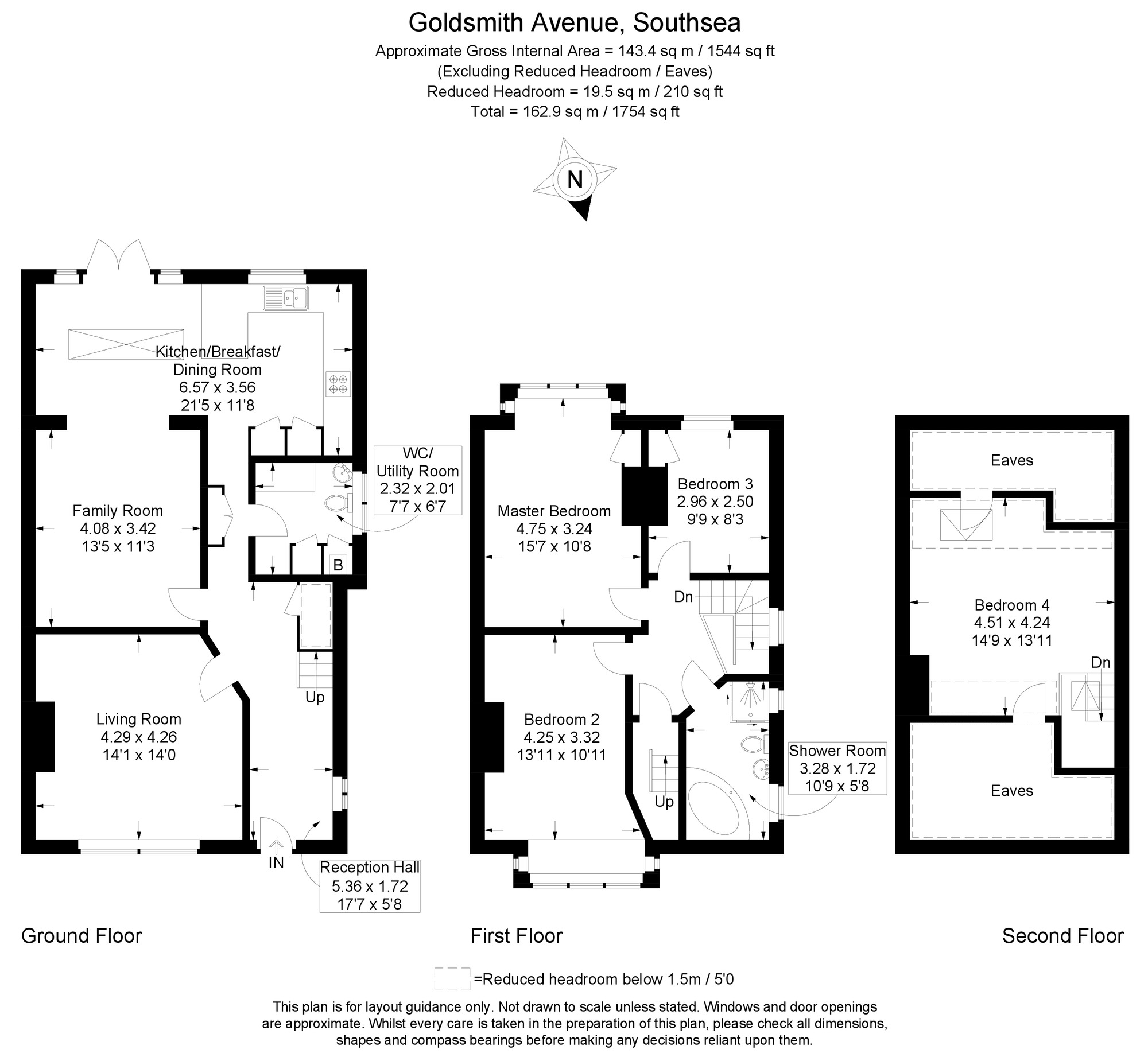 Floorplan of 4 bedroom Semi Detached House for sale, Goldsmith Avenue, Southsea, Hampshire, PO4