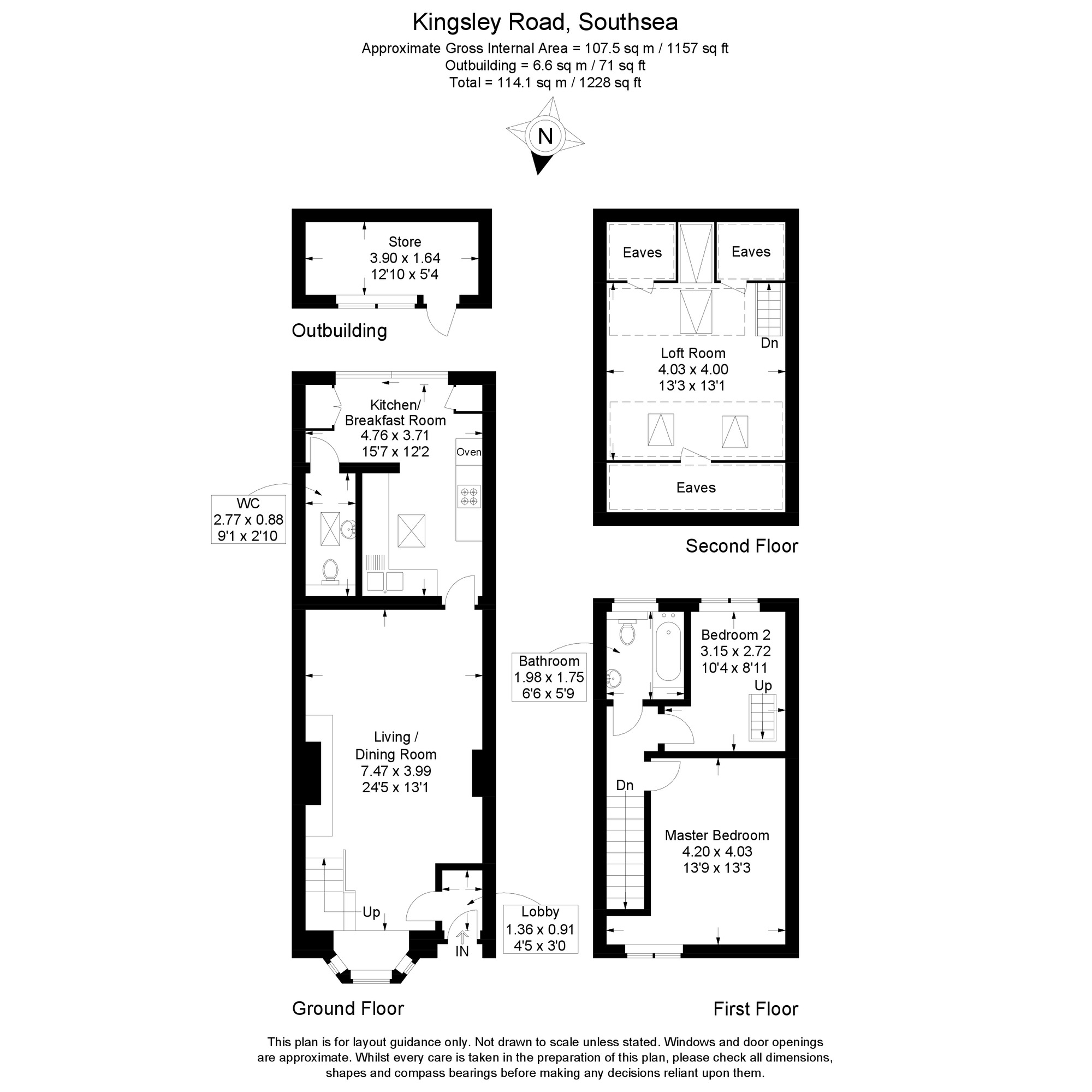 Floorplan of 2 bedroom Mid Terrace House for sale, Kingsley Road, Southsea, Hampshire, PO4