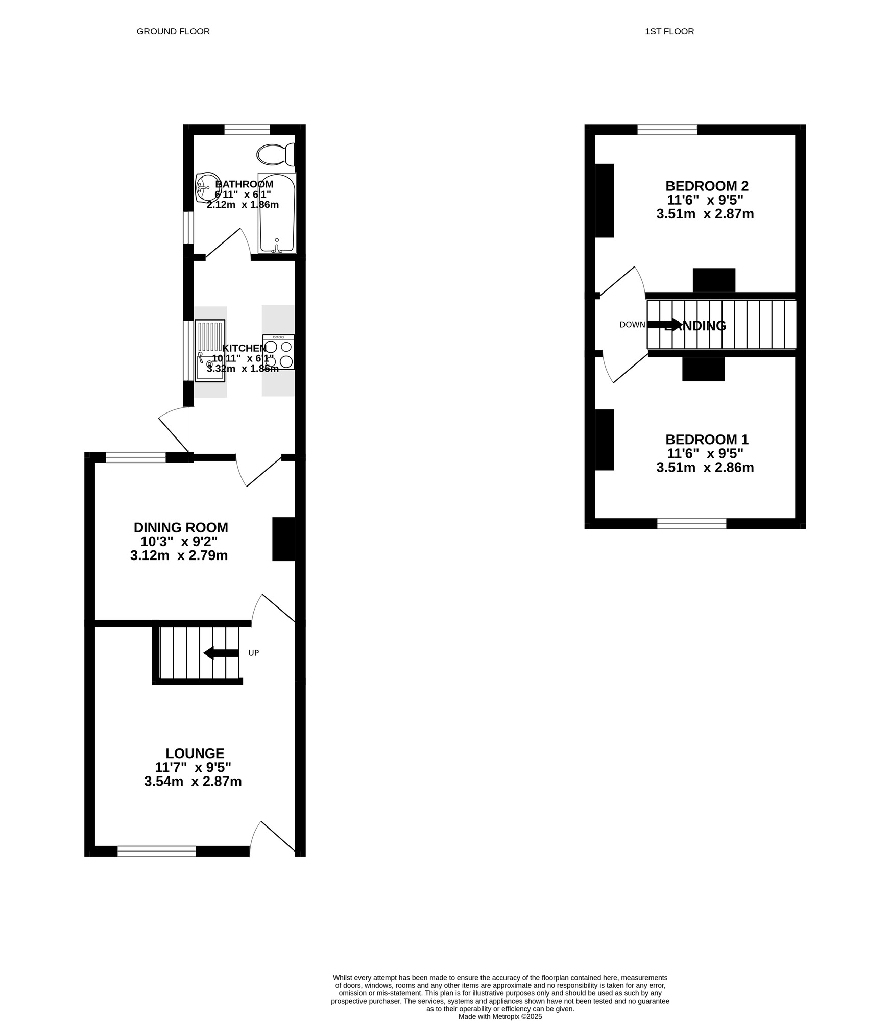 Floorplan of 2 bedroom Mid Terrace House for sale, Napier Road, Southsea, Hampshire, PO5