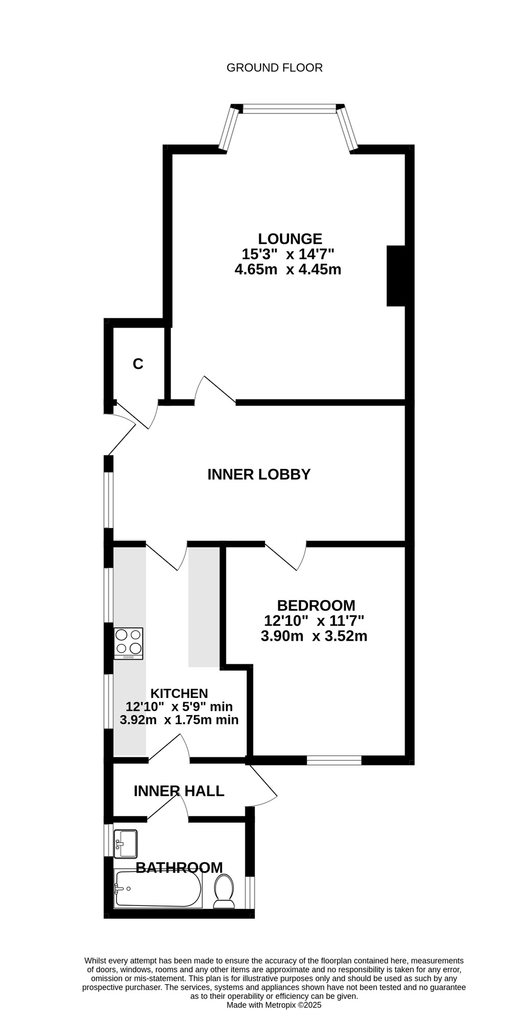 Floorplan of 1 bedroom  Flat for sale, Waverley Grove, Southsea, Hampshire, PO4