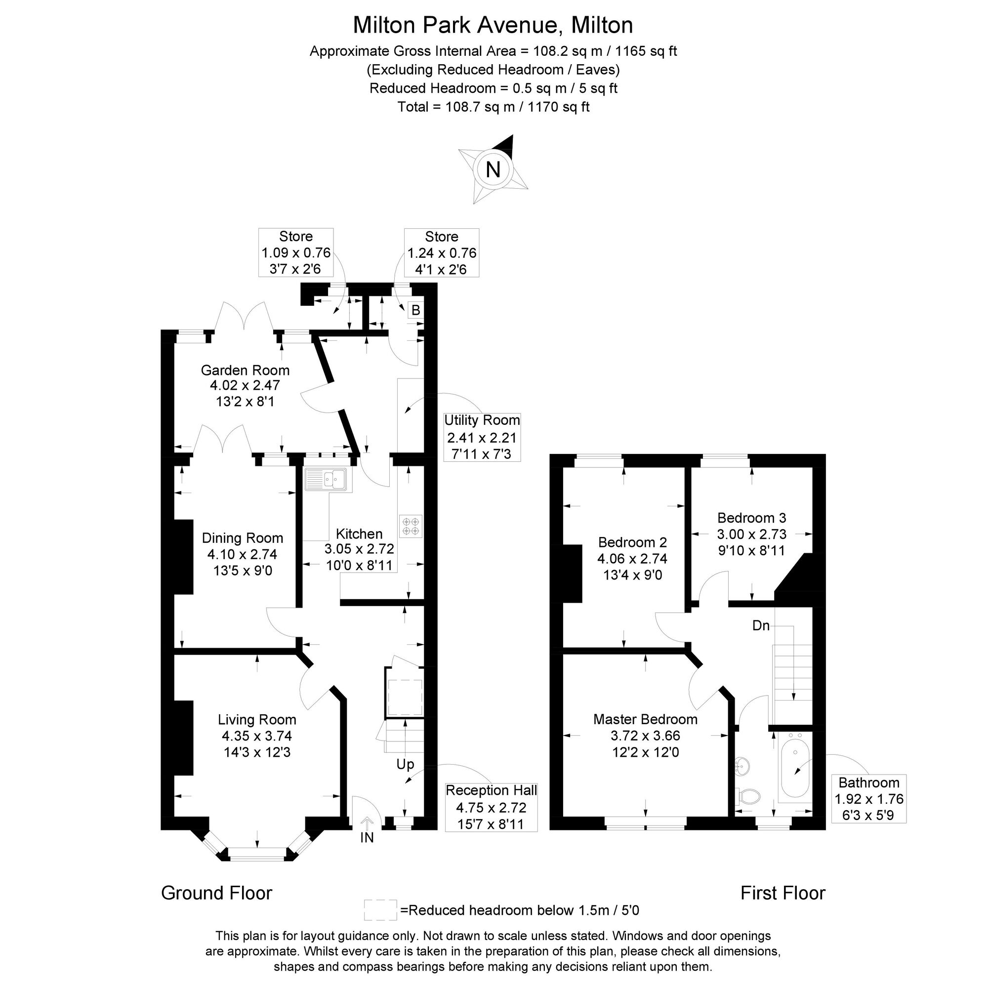 Floorplan of 3 bedroom Mid Terrace House for sale, Milton Park Avenue, Southsea, Hampshire, PO4