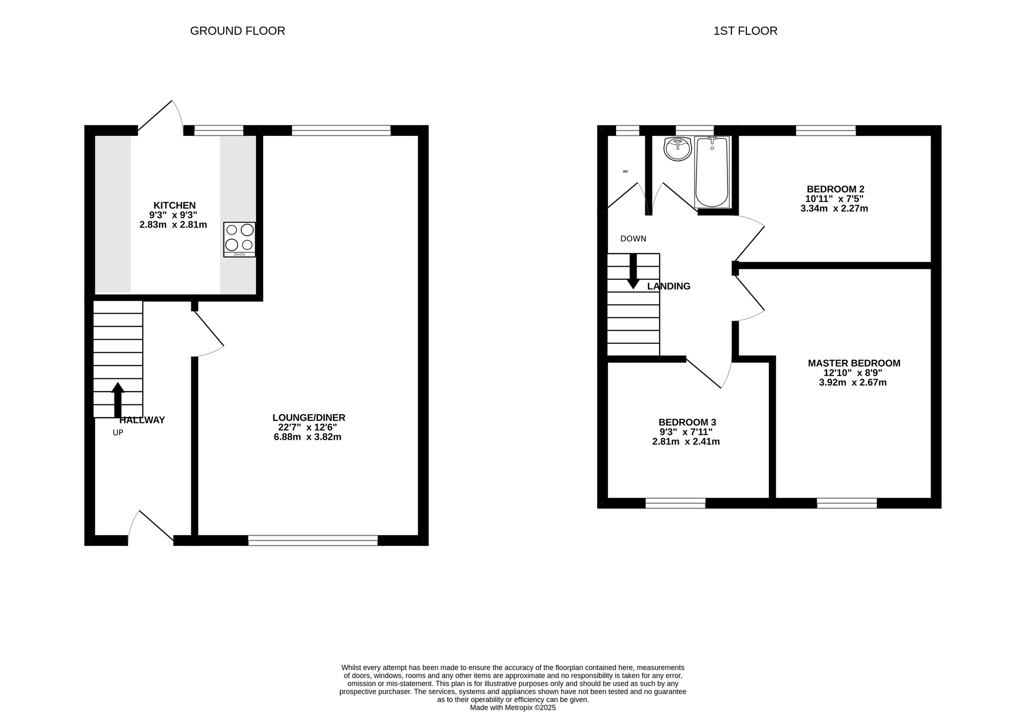 Floorplan of 3 bedroom Mid Terrace House for sale, Balliol Road, Portsmouth, Hampshire, PO2