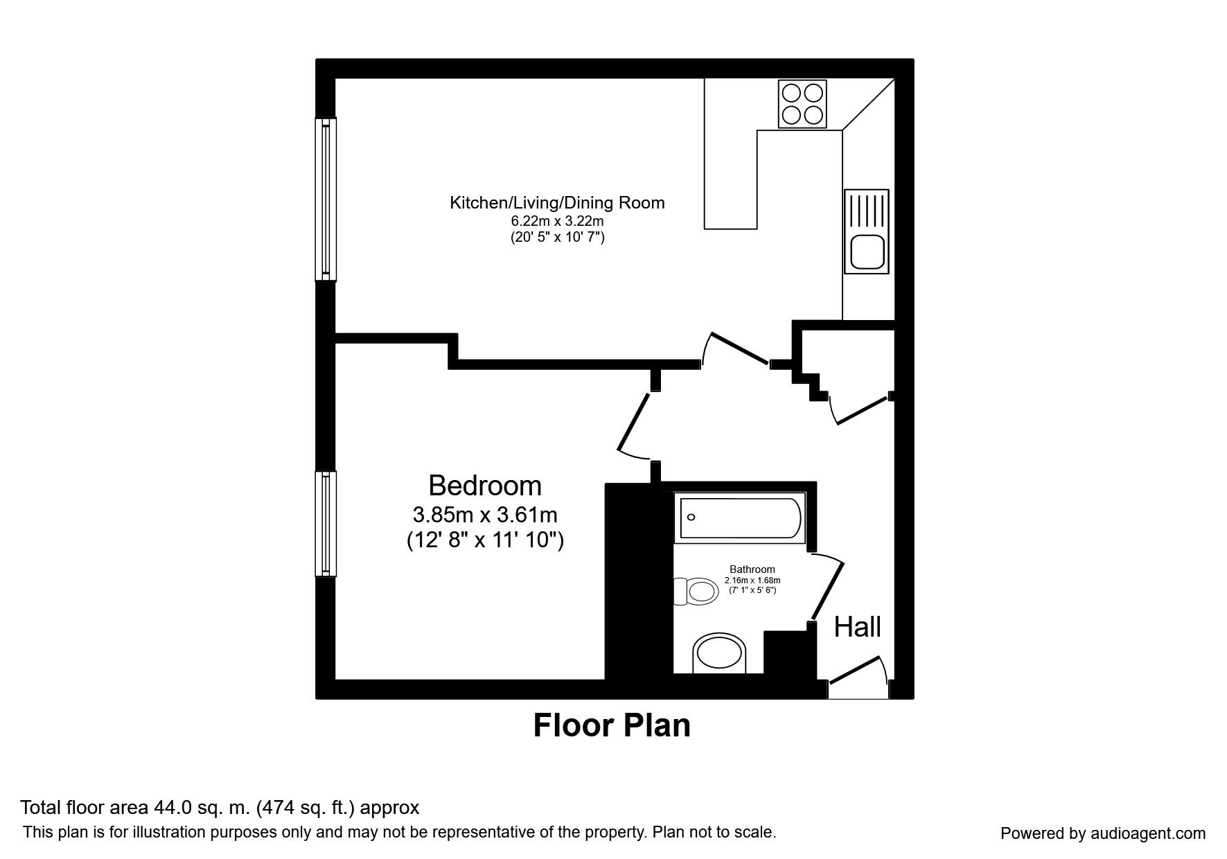 Floorplan of 1 bedroom  Flat to rent, Chester Road, Manchester, M16