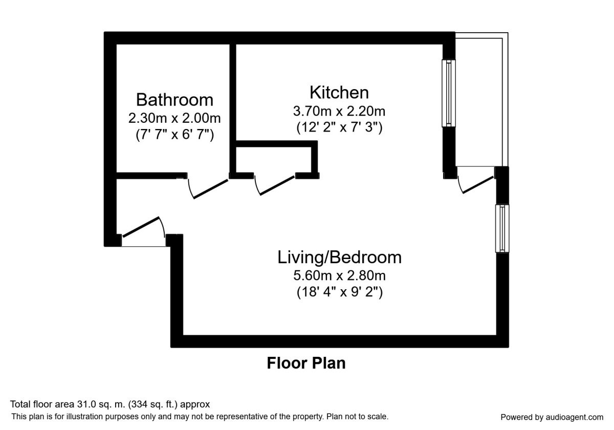 Floorplan of  Flat to rent, The Quays, Salford, M50