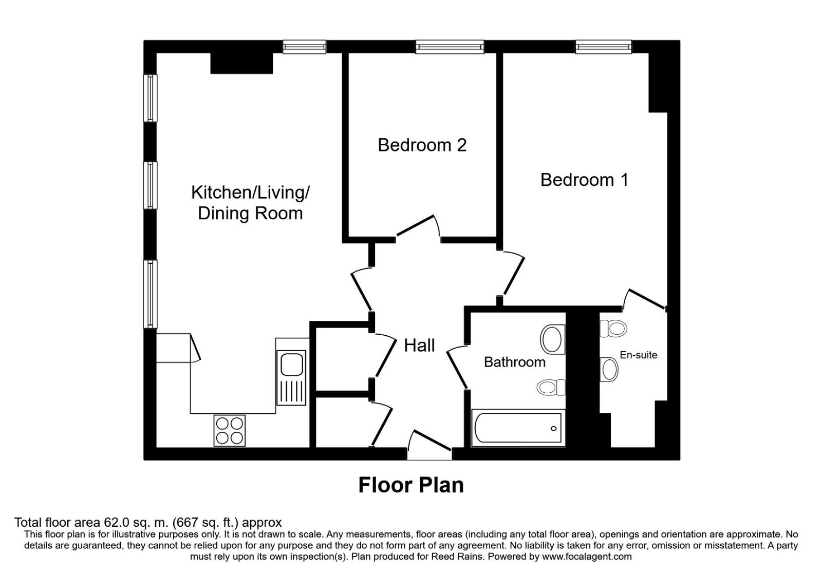 Floorplan of 2 bedroom  Flat to rent, Michigan Point Tower B, 11 Michigan Avenue, Greater Manchester, M50