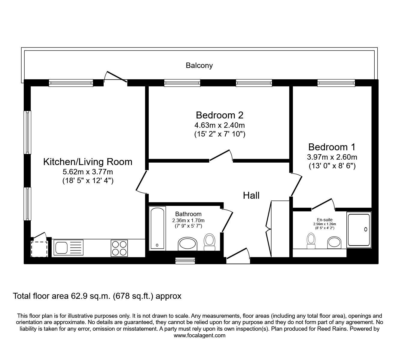 Floorplan of 2 bedroom  Flat to rent, Bridgewater Gate, Woden Street, Greater Manchester, M5