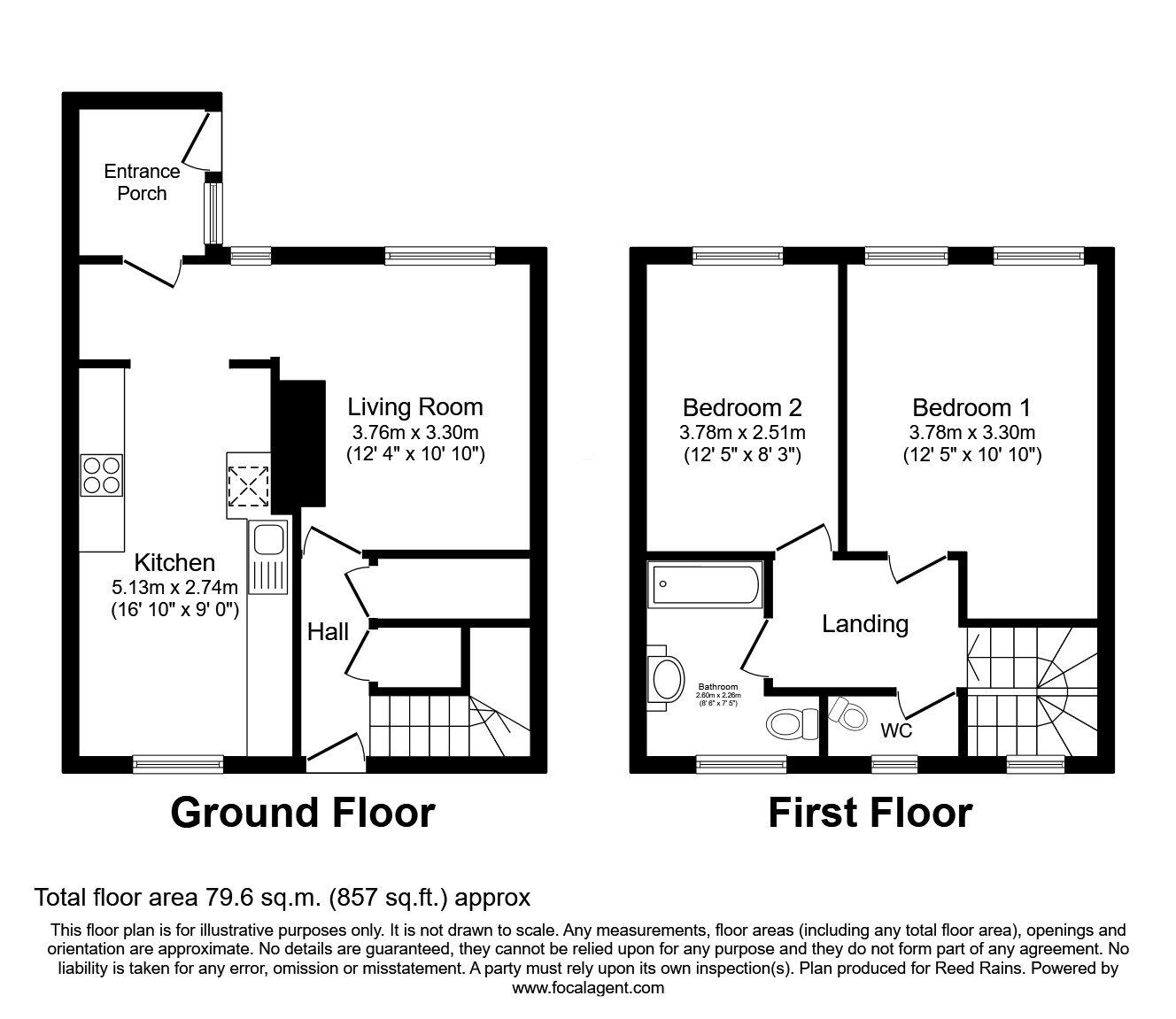 Floorplan of 2 bedroom Mid Terrace House for sale, Ryall Avenue, Salford, M5