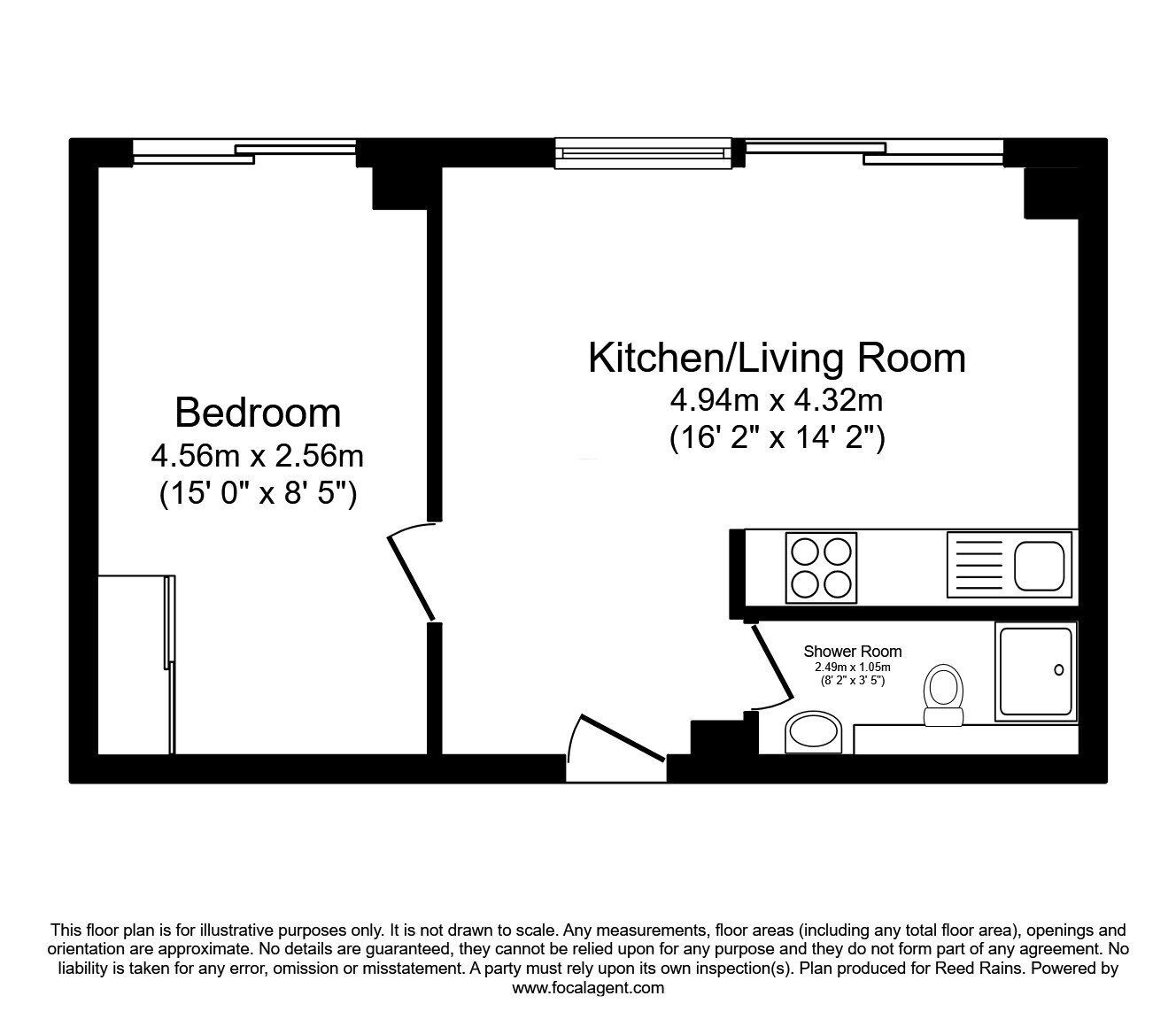 Floorplan of 1 bedroom  Flat to rent, Chester Road, Manchester, Greater Manchester, M16