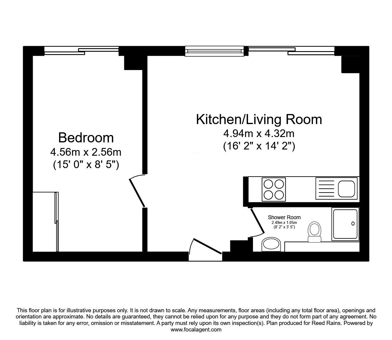 Floorplan of 1 bedroom  Flat to rent, Chester Road, Manchester, Greater Manchester, M16