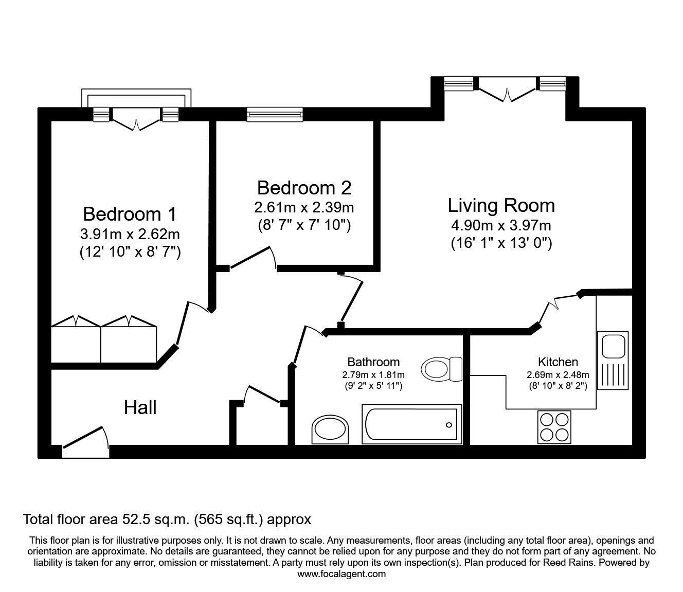 Floorplan of 2 bedroom  Flat to rent, Middlewood Street, Salford, Greater Manchester, M5