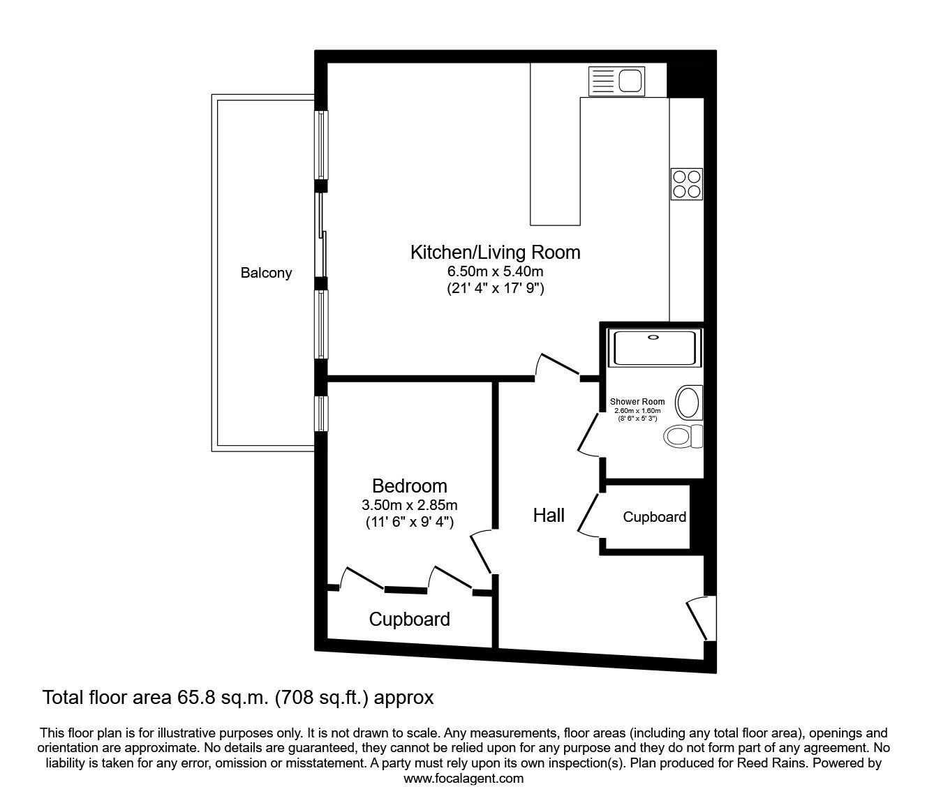 Floorplan of 1 bedroom  Flat to rent, The Quays, Salford, Greater Manchester, M50