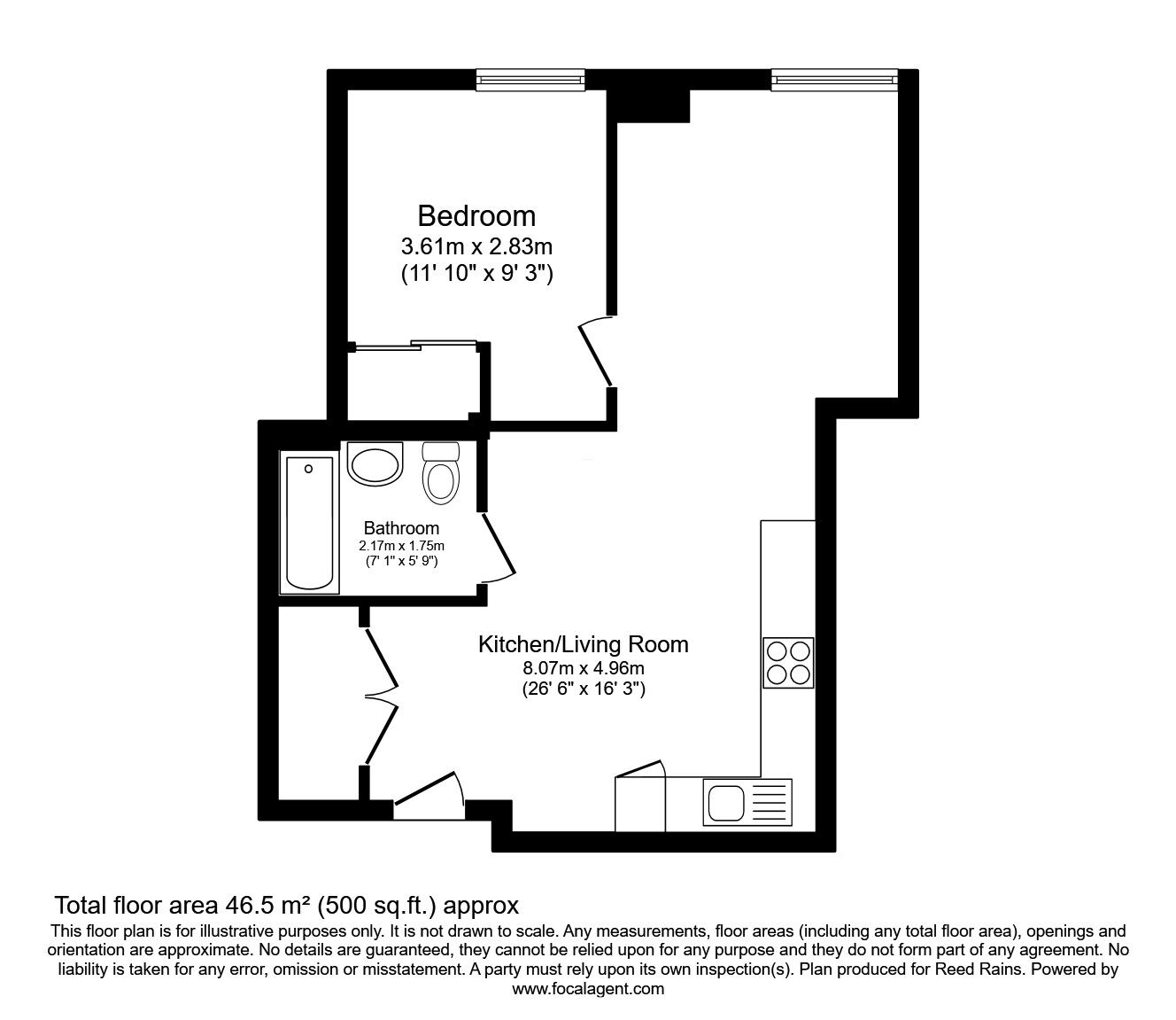 Floorplan of 1 bedroom  Flat to rent, Red, Media City UK, Greater Manchester, M50