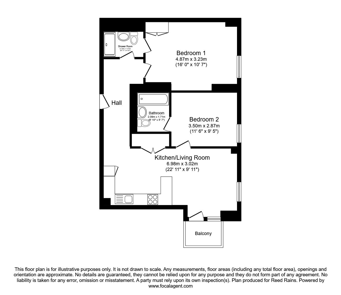 Floorplan of 2 bedroom  Flat to rent, Hulme Street, Salford, Greater Manchester, M5