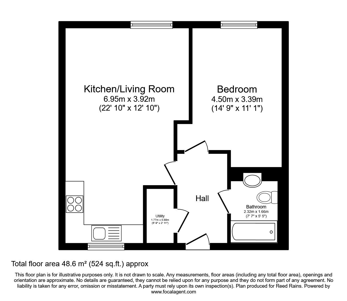 Floorplan of 1 bedroom  Flat to rent, Broadway, Salford, Greater Manchester, M50