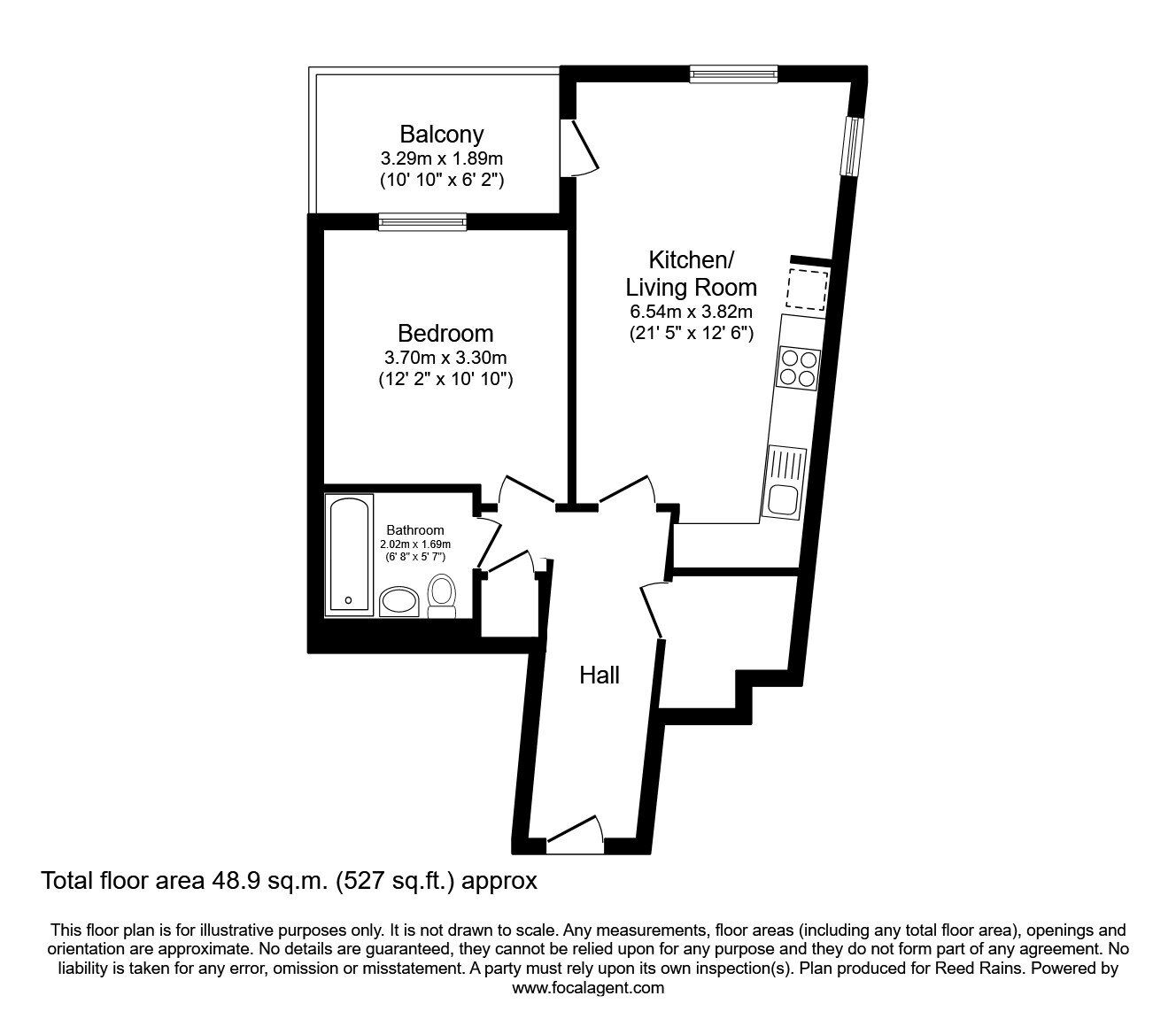 Floorplan of 1 bedroom  Flat to rent, The Quays, Salford, Greater Manchester, M50