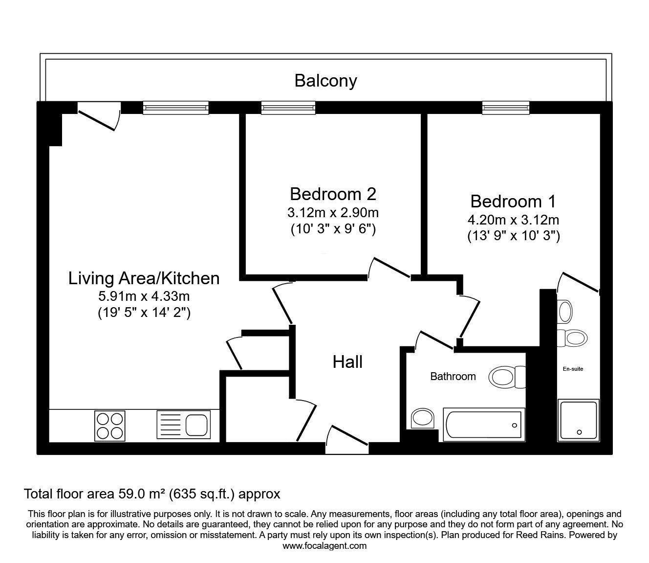 Floorplan of 2 bedroom  Flat for sale, Derwent Street, Salford, M5