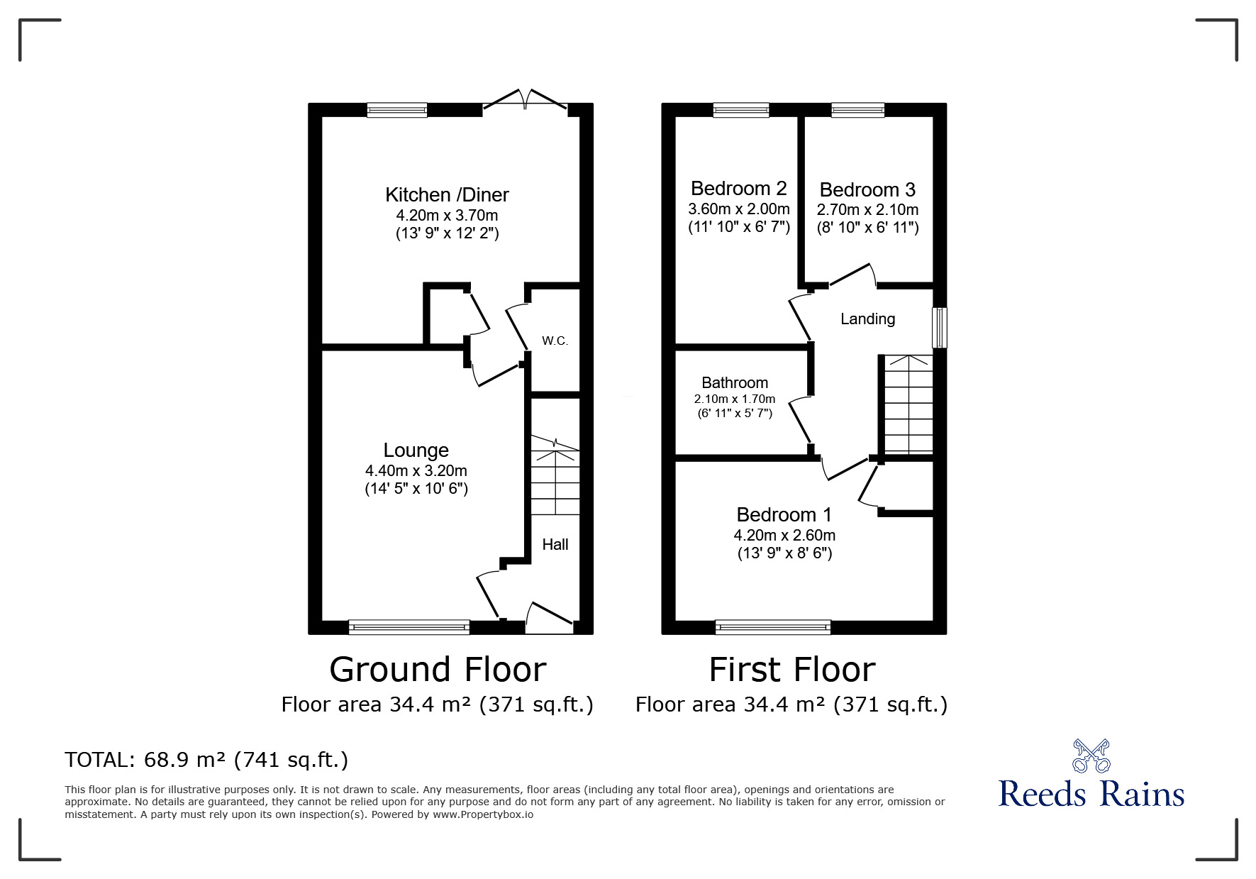 Floorplan of 3 bedroom End Terrace House to rent, The Ridings, Stanley, Durham, DH9