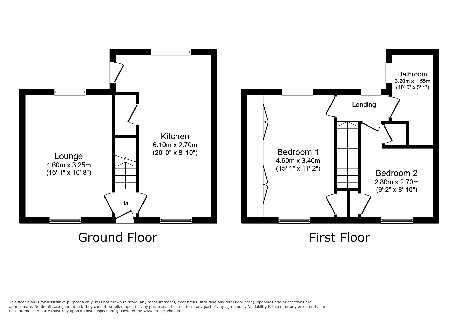 Floorplan of 2 bedroom Mid Terrace House for sale, Tweed Terrace, Stanley, Durham, DH9