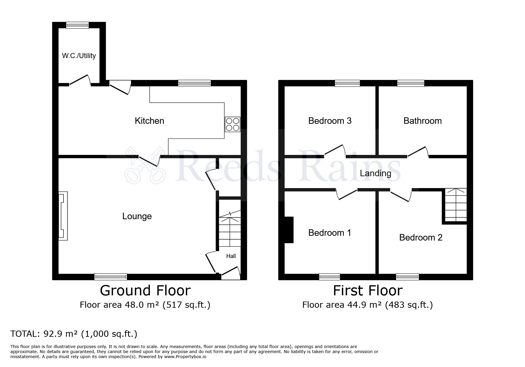 Floorplan of 3 bedroom Mid Terrace House for sale, Edith Terrace, Whickham, Tyne and Wear, NE16