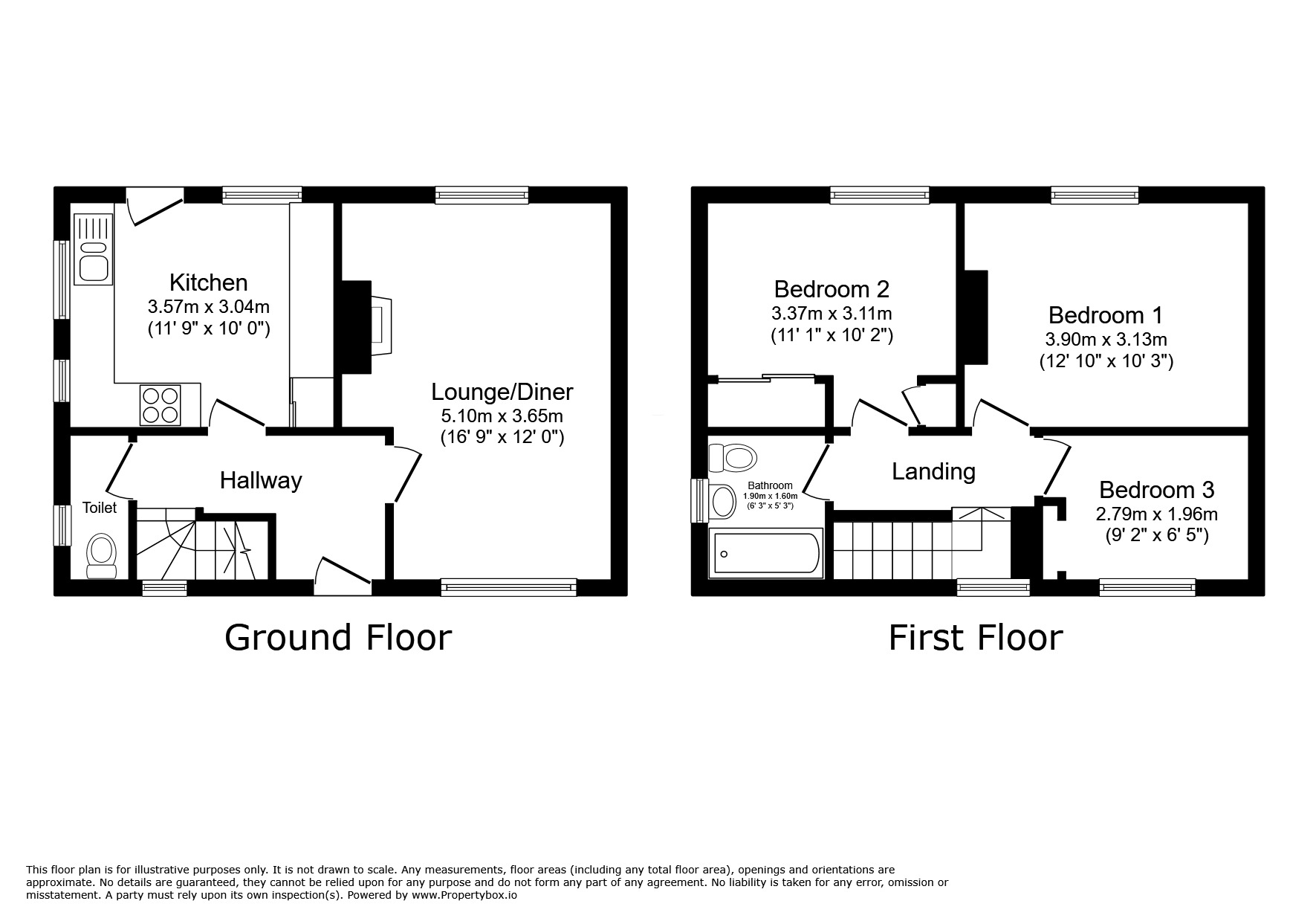 Floorplan of 3 bedroom Semi Detached House for sale, Beech Grove, Burnhope, Durham, DH7