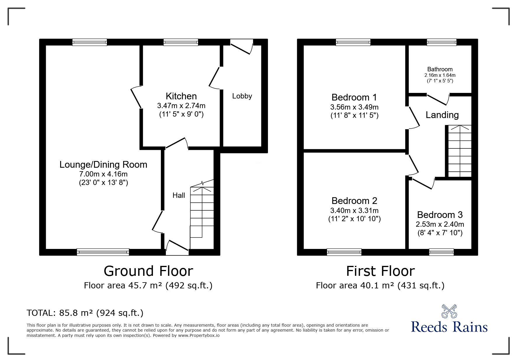 Floorplan of 3 bedroom Semi Detached House for sale, Causey View, Stanley, Durham, DH9