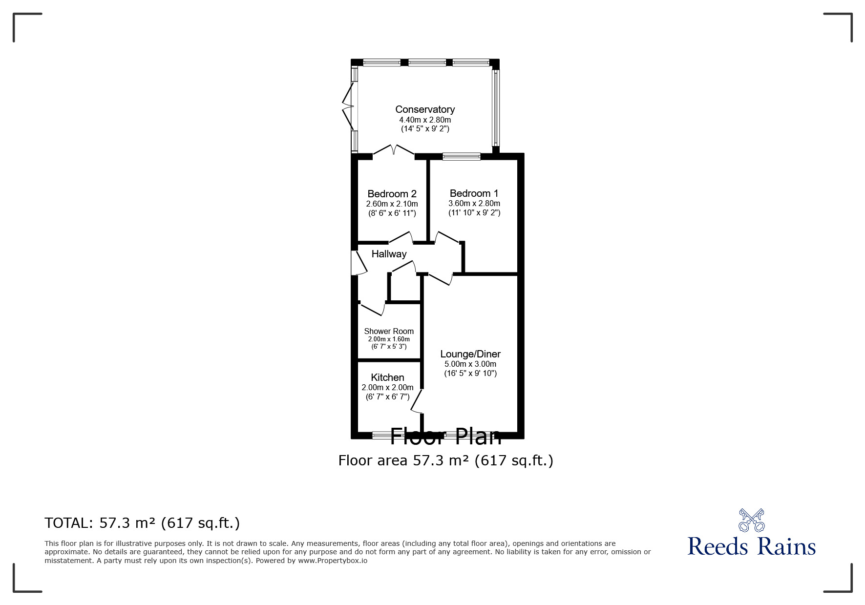 Floorplan of 2 bedroom Semi Detached Bungalow for sale, Kinross Drive, Stanley, Durham, DH9