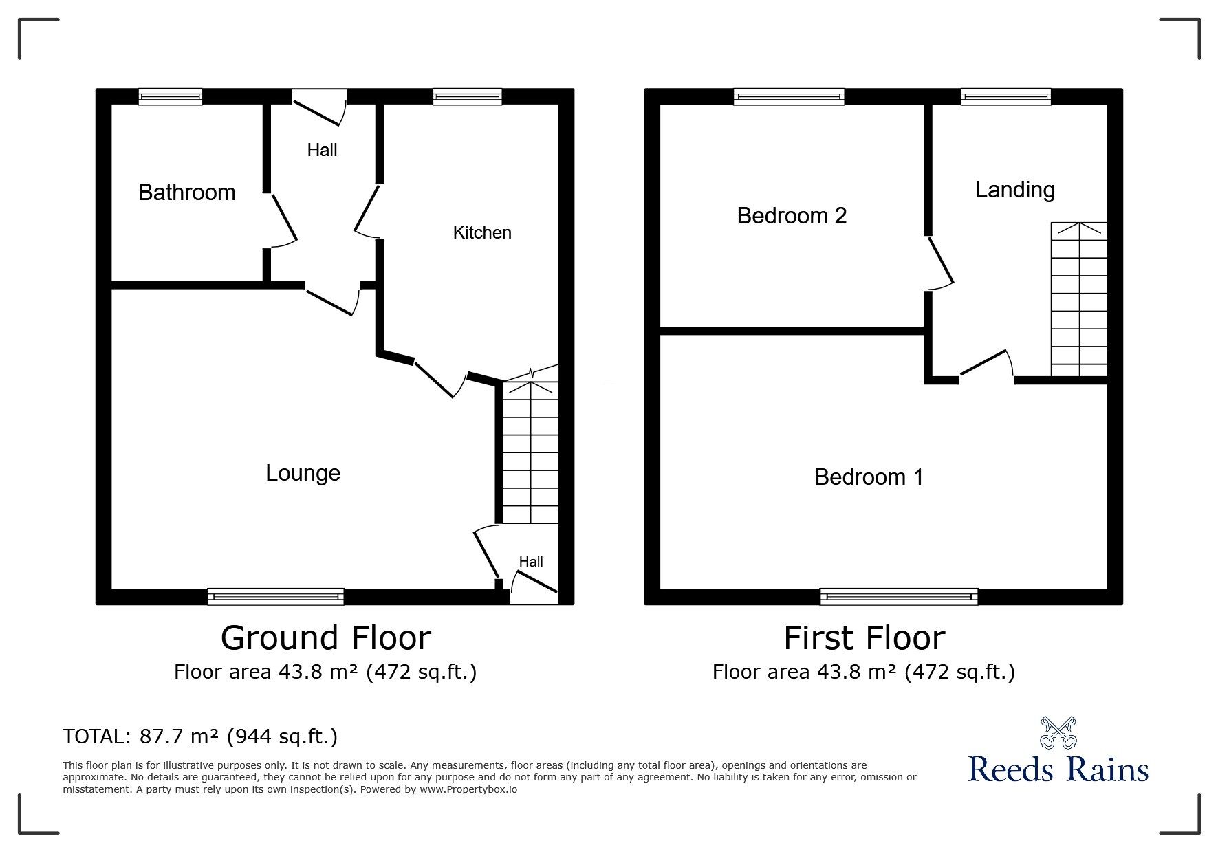 Floorplan of 2 bedroom Mid Terrace House for sale, George Street, Dipton, Durham, DH9