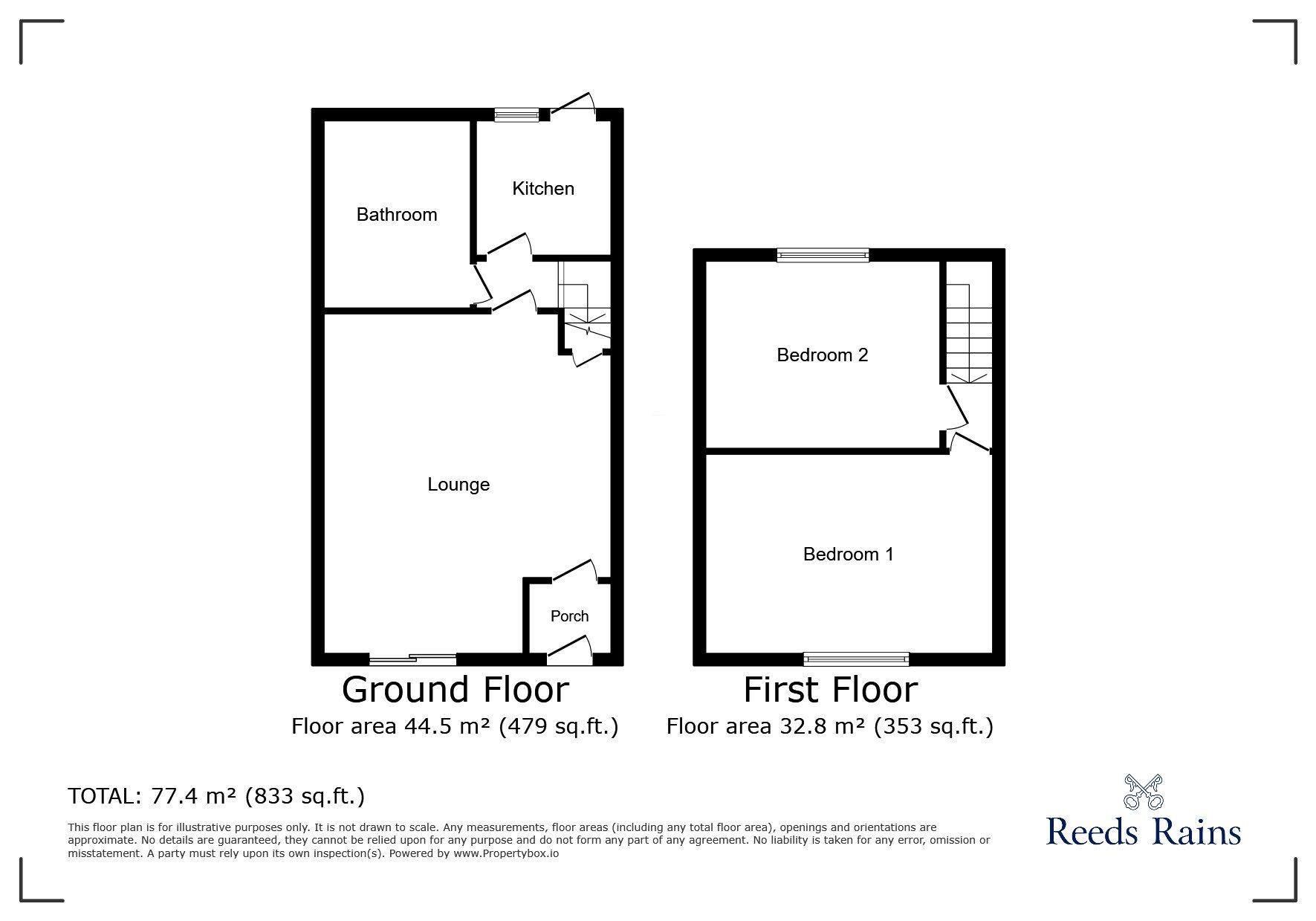 Floorplan of 2 bedroom Mid Terrace House for sale, Railway Street, Craghead, Durham, DH9