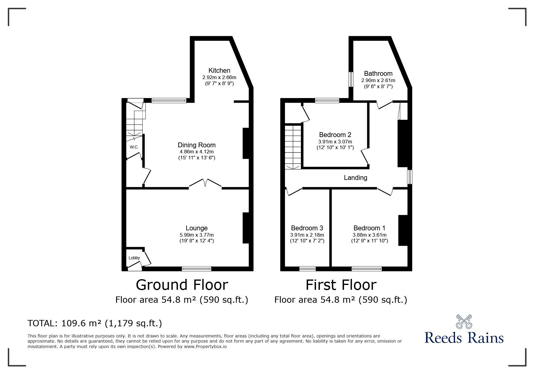 Floorplan of 3 bedroom End Terrace House for sale, Martha Street, Tantobie, Durham, DH9