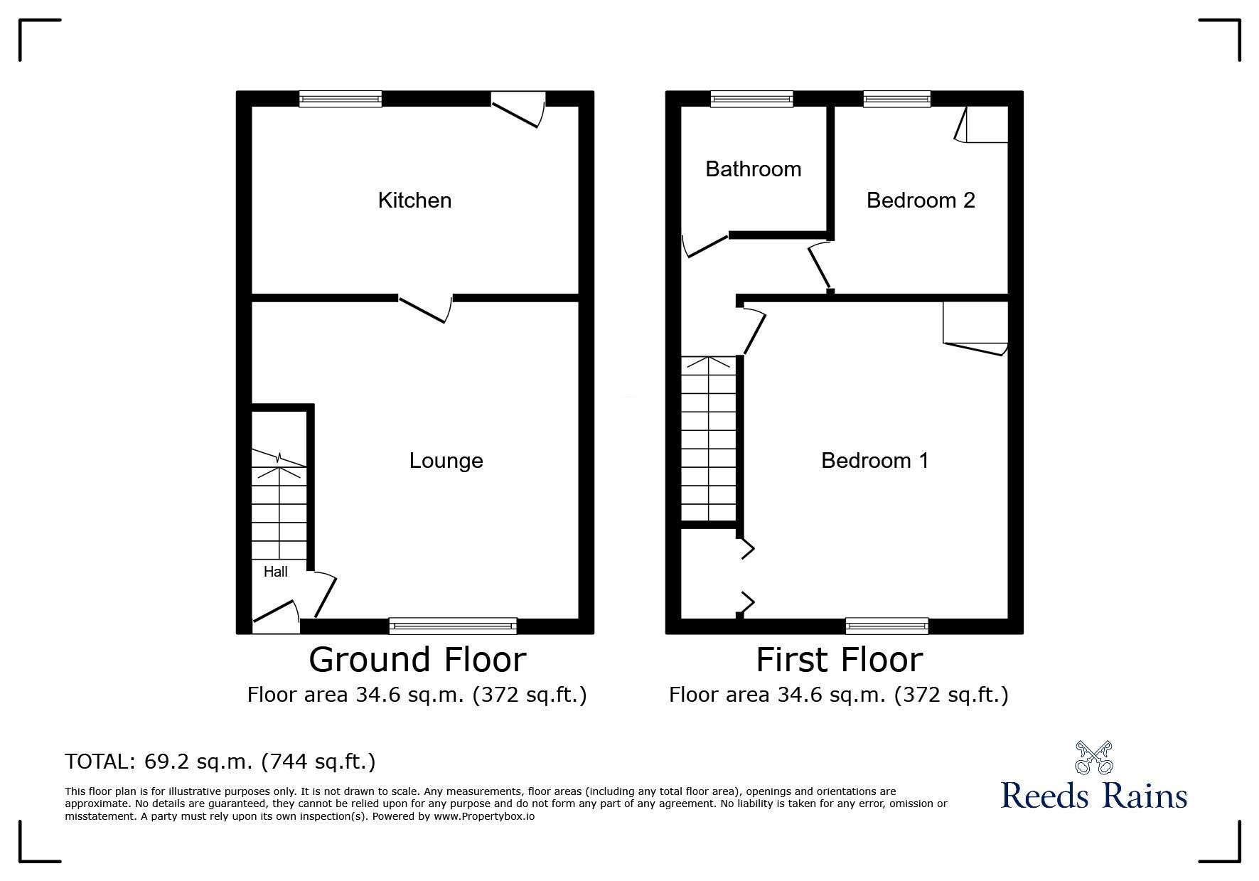 Floorplan of 2 bedroom Mid Terrace House for sale, Thomas Street, Craghead, Durham, DH9