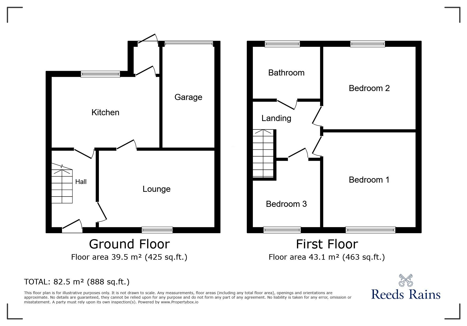 Floorplan of 3 bedroom Mid Terrace House for sale, Pea Road, Stanley, Durham, DH9