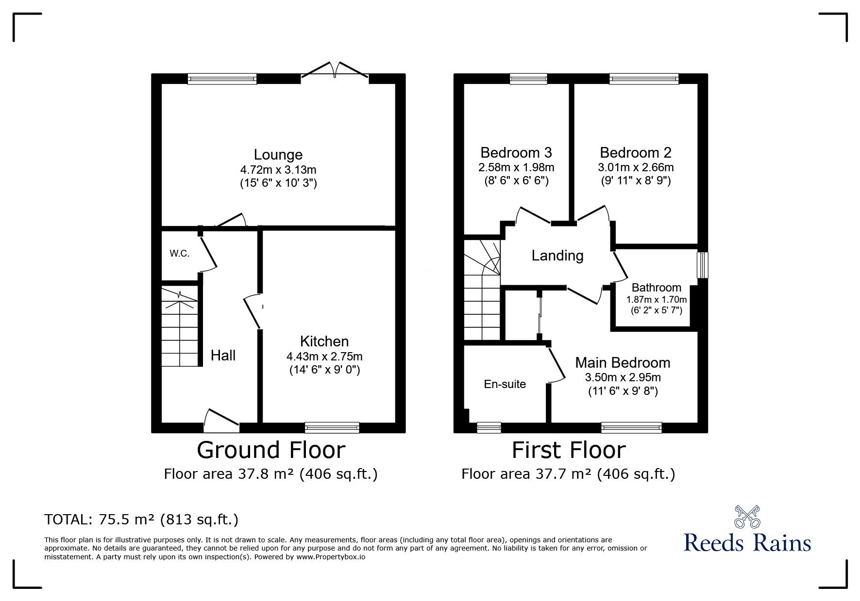 Floorplan of 3 bedroom Semi Detached House for sale, Wooler Drive, The Middles, Durham, DH9