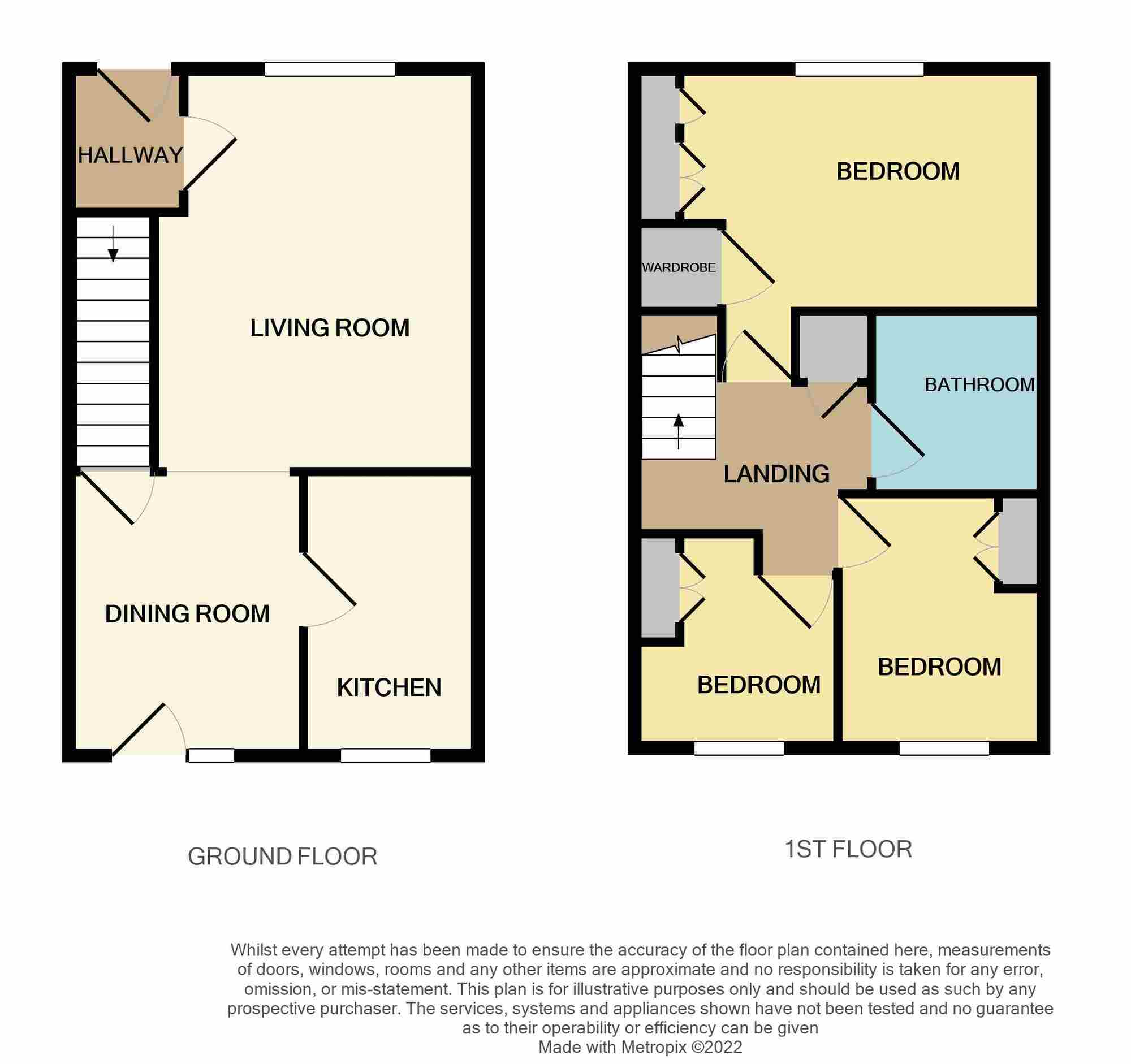 Floorplan of 3 bedroom Mid Terrace House to rent, Norton Avenue, Stockton-on-Tees, Durham, TS20