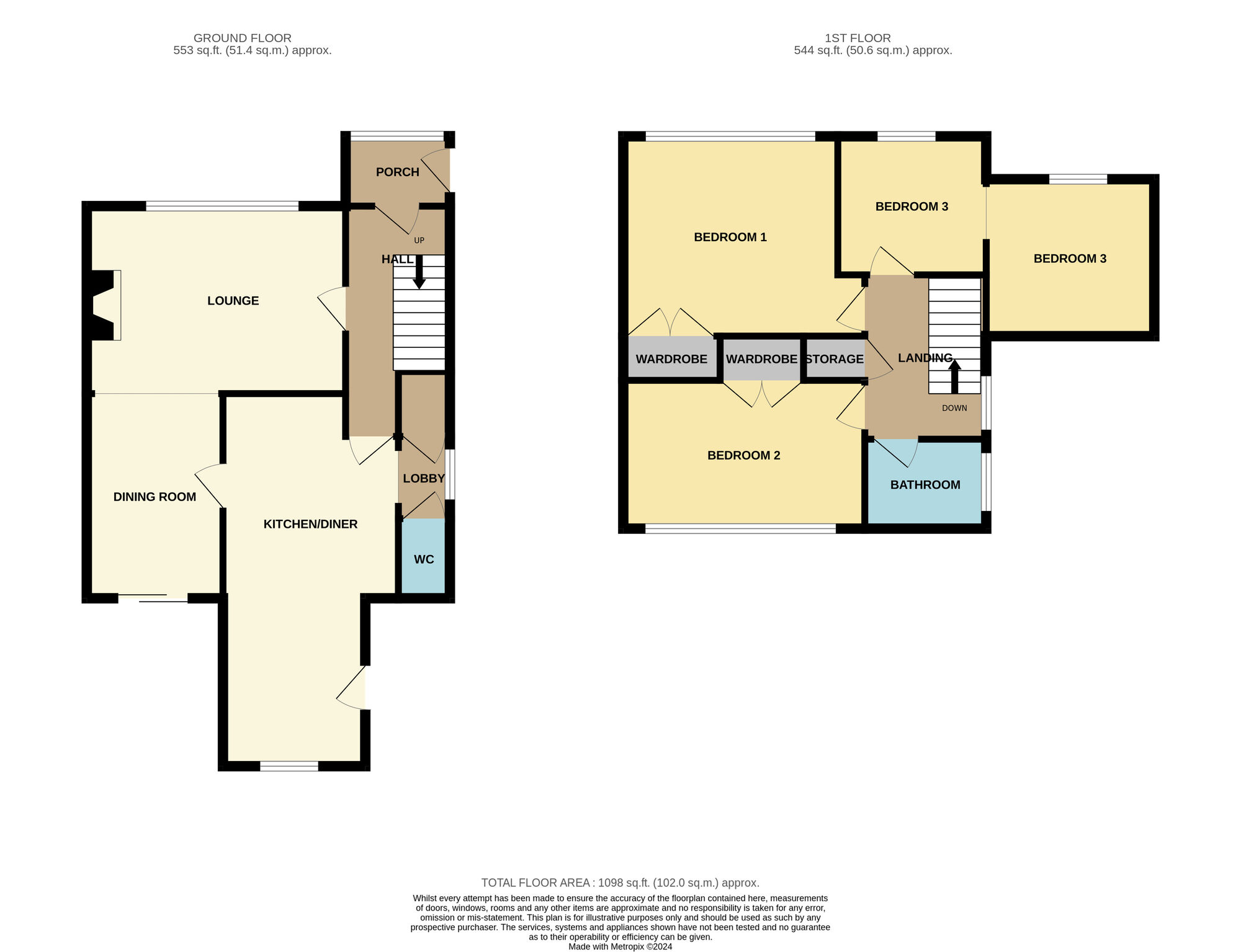 Floorplan of 3 bedroom Semi Detached House for sale, Malcolm Drive, Stockton-on-Tees, Durham, TS19