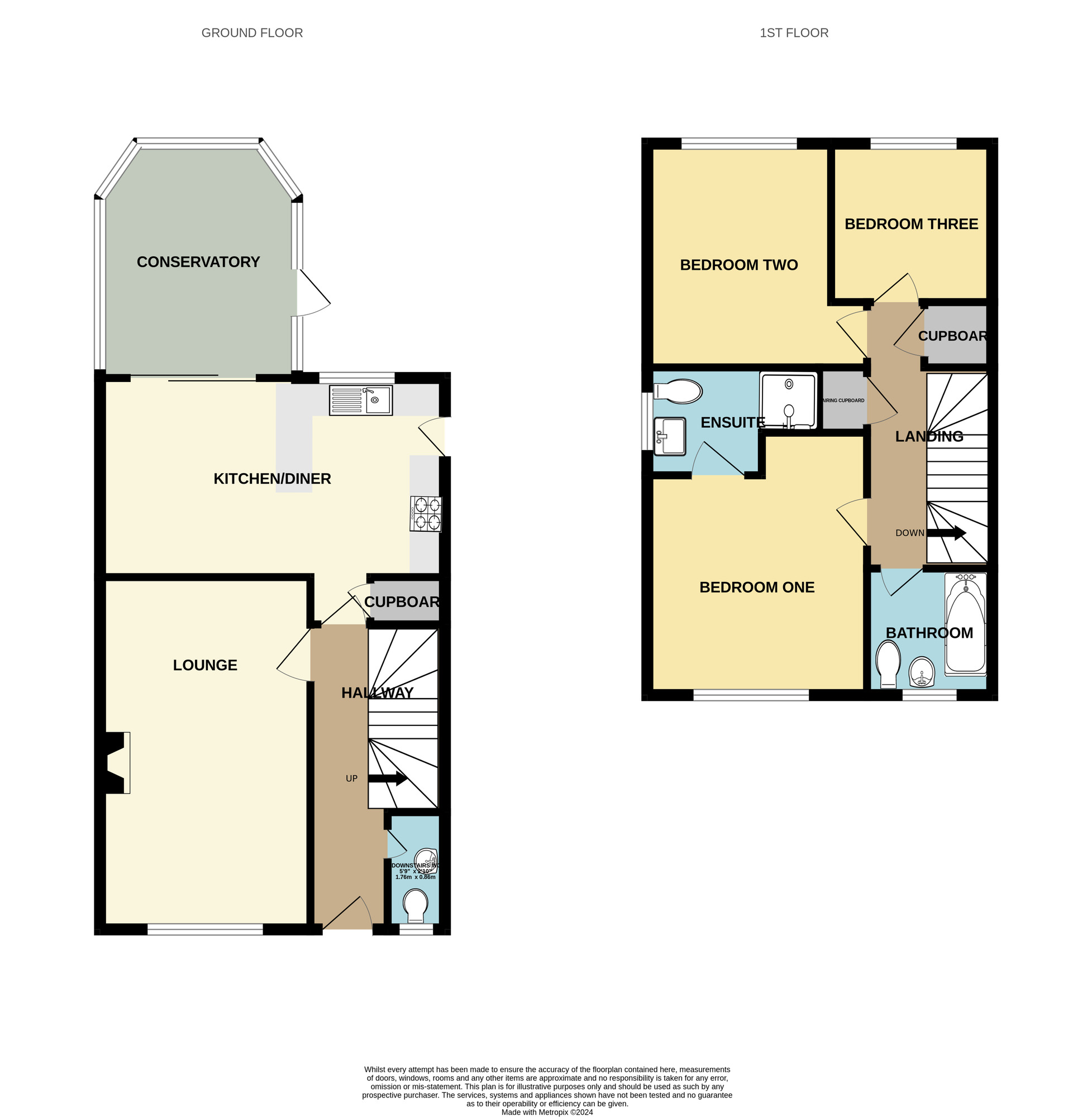 Floorplan of 3 bedroom Detached House for sale, Harewood Crescent, Elm Tree, Stockton-On-Tees, Durham, TS19