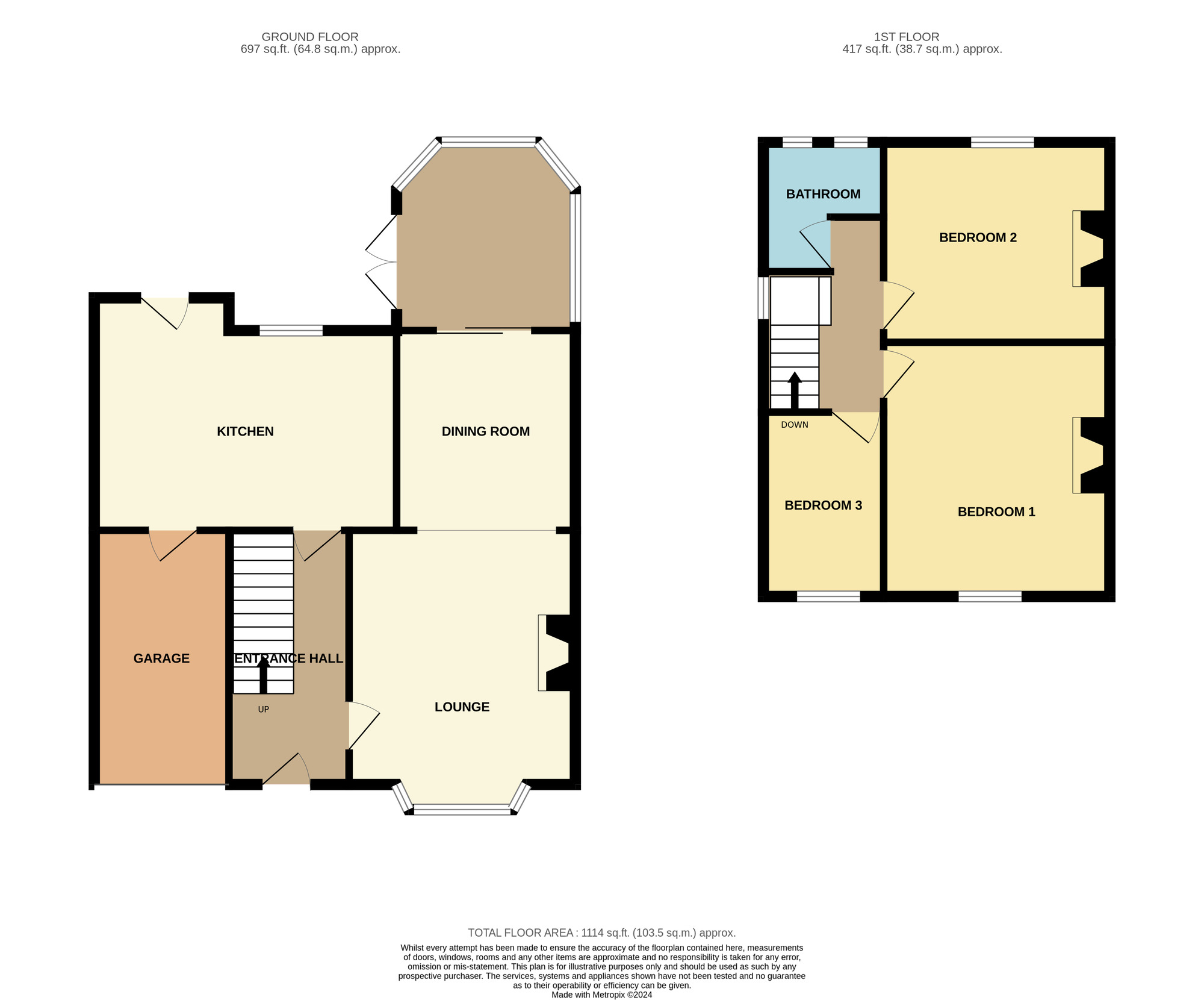 Floorplan of 3 bedroom Semi Detached House for sale, Rustington Close, Roseworth, Stockton-On-Tees, Durham, TS19