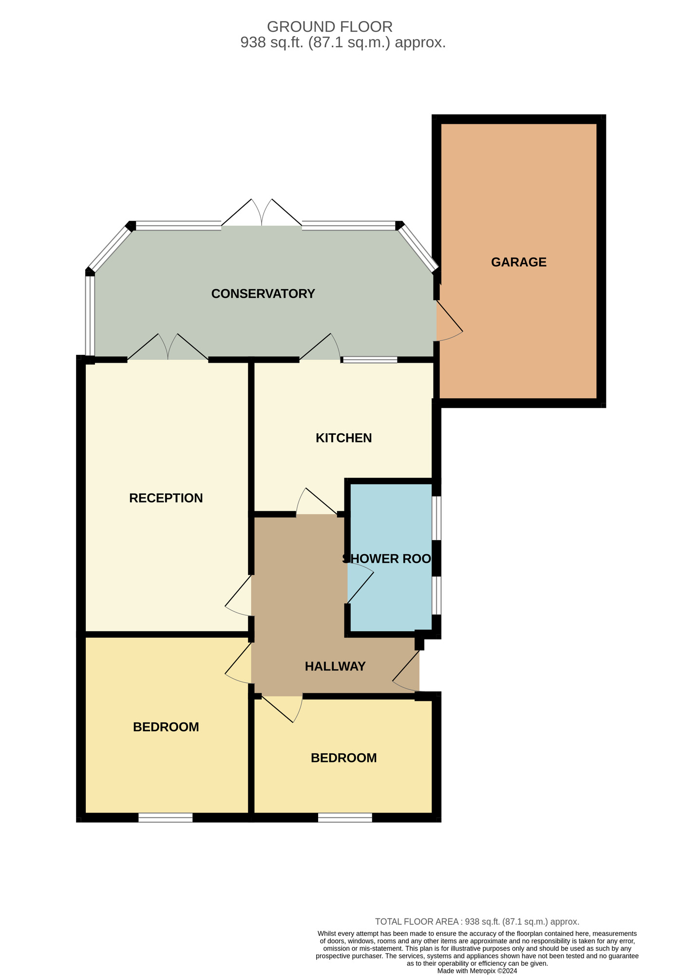 Floorplan of 2 bedroom Detached Bungalow for sale, Aireborough Close, Stockton-on-Tees, Durham, TS19