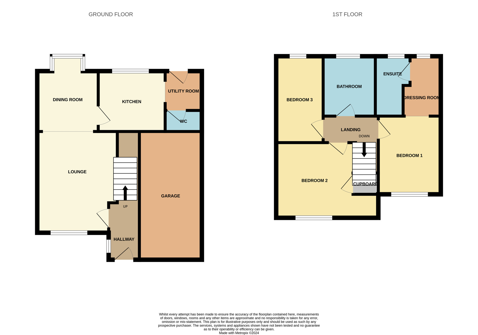 Floorplan of 3 bedroom Detached House for sale, Orkney Way, Thornaby, Cleveland, TS17